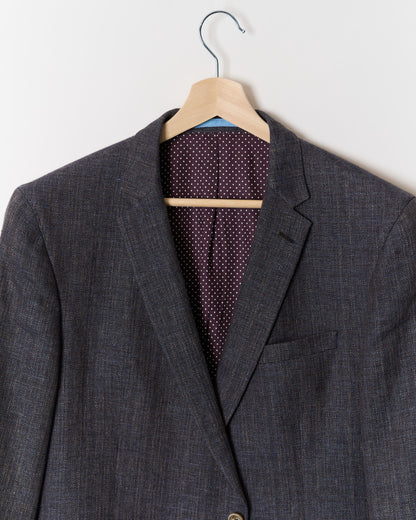 SAND Copenhagen Navy Melange Virgin Wool and Linen Blazer