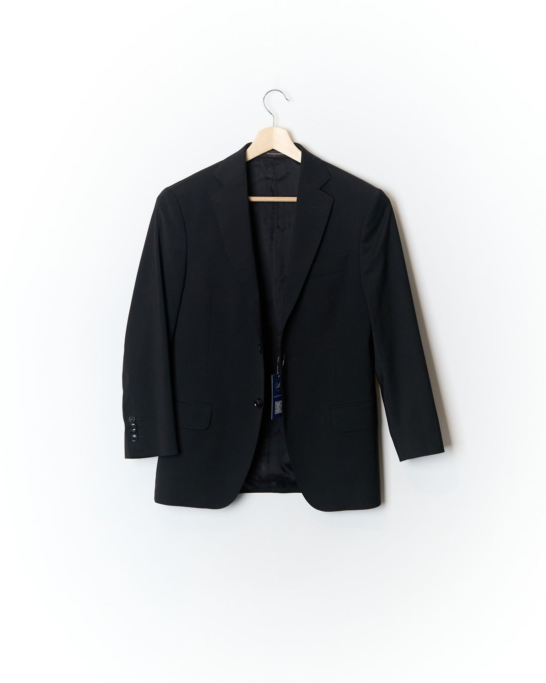 Oscar Jacobson Black Edmund Wool Blazer