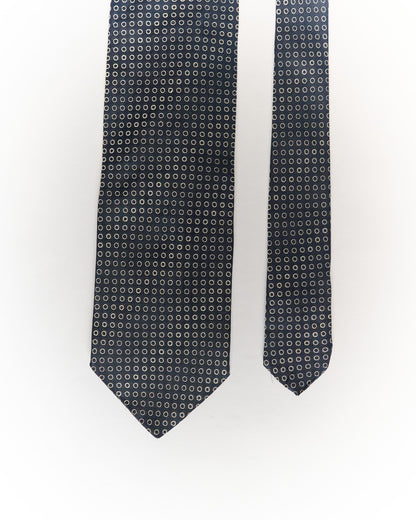 Giorgio Armani Navy Dotted Silk Tie