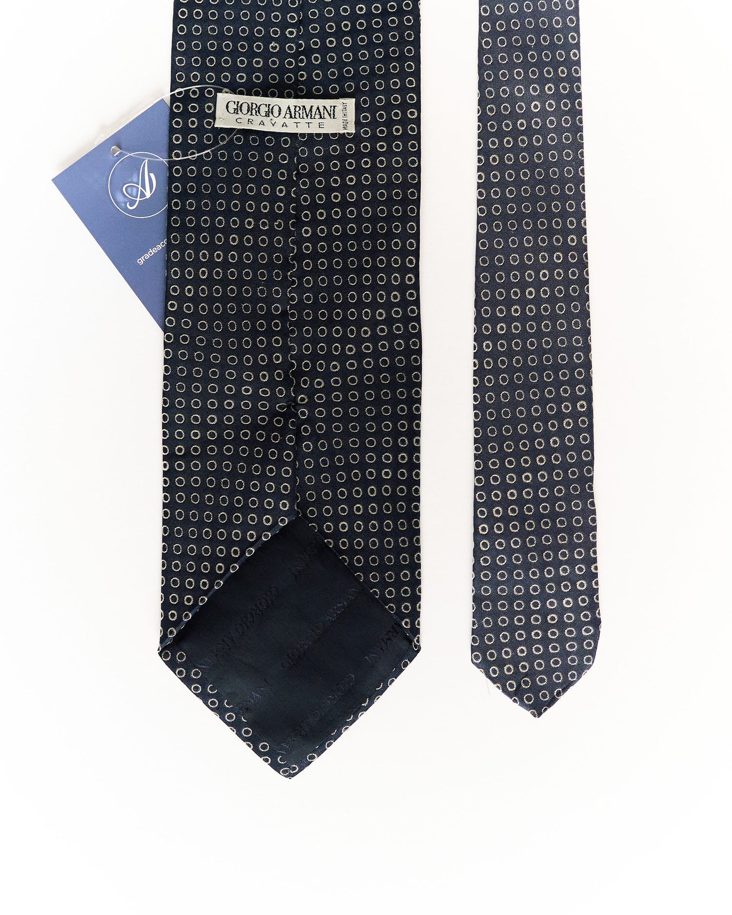 Giorgio Armani Navy Dotted Silk Tie