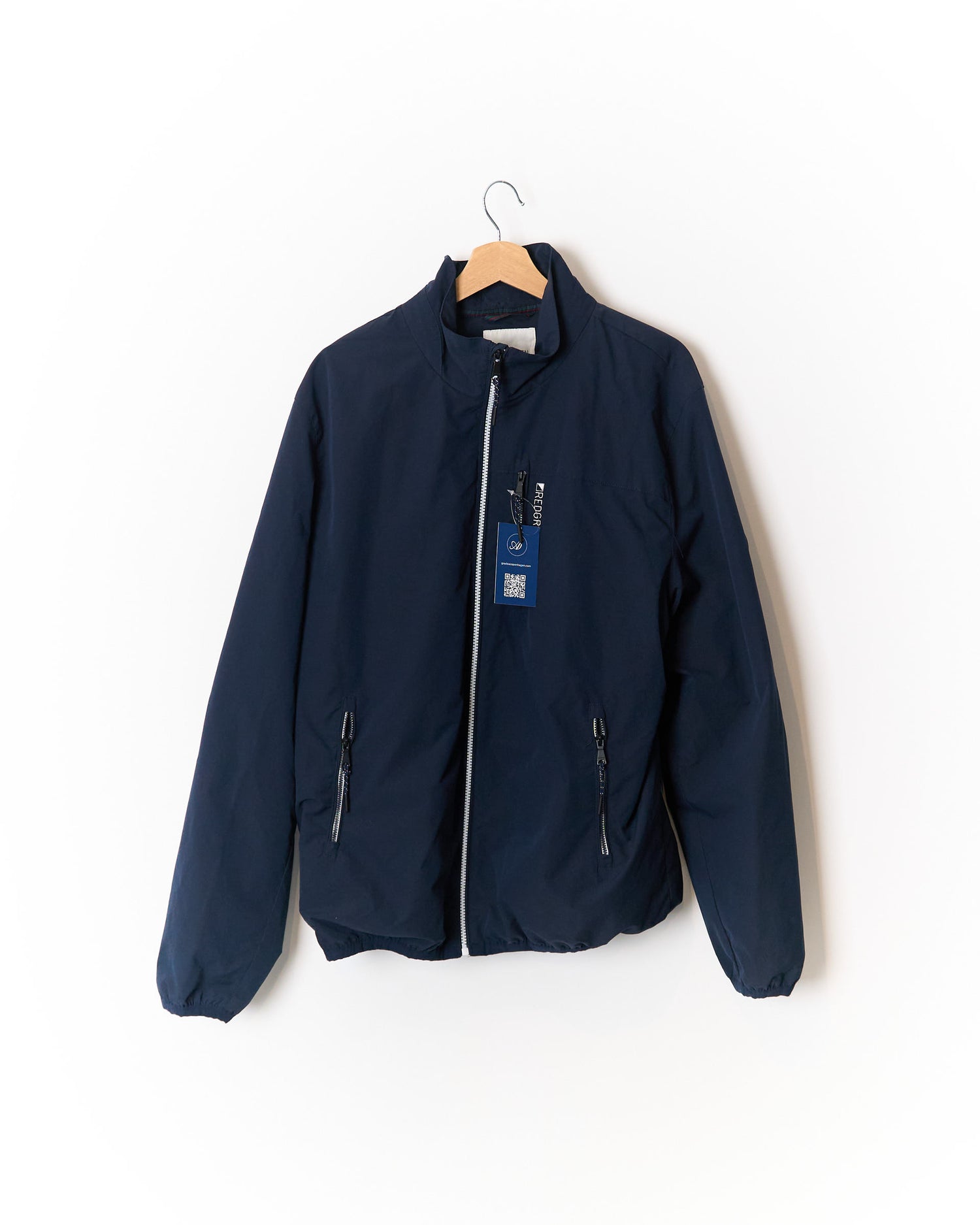 Redgreen Navy Breathable, Water-Repellant and Windproof Full-Zip Jacket