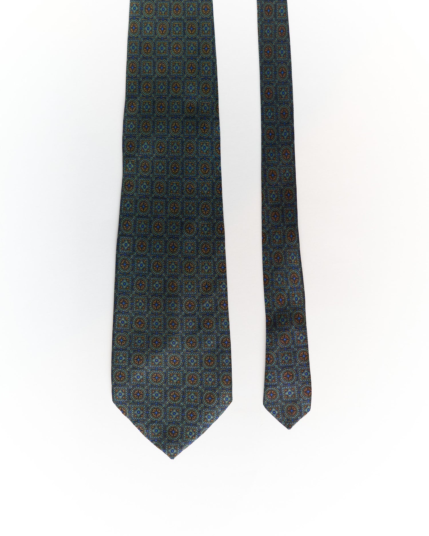 Cerrruti 1881 Green and Navy Silk Tie
