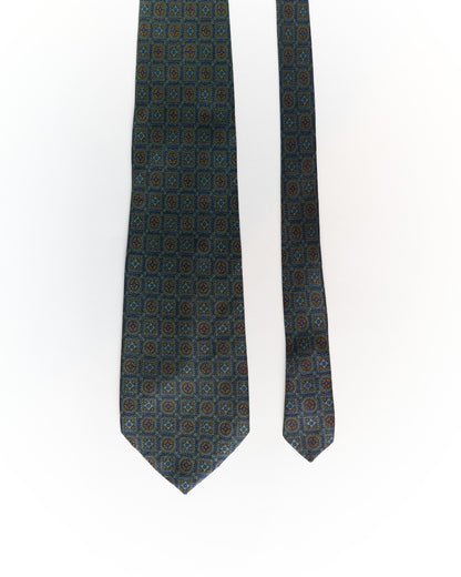 Cerrruti 1881 Green and Navy Silk Tie