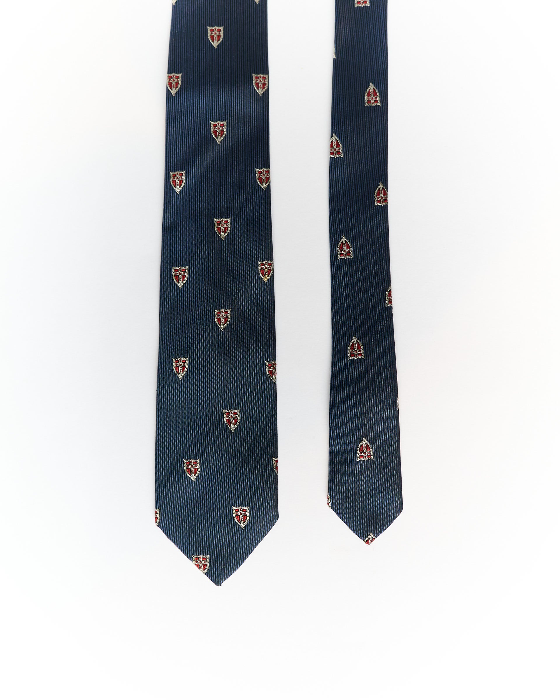 Navy Slim Crest Tie