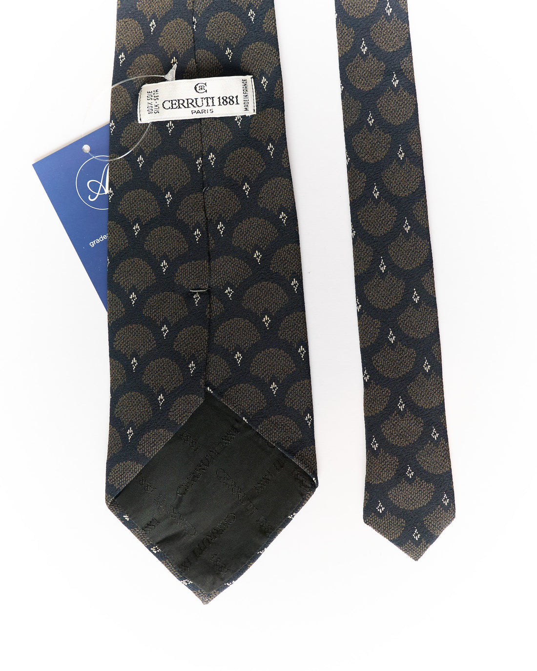 Cerrruti 1881 Navy and Brown Dotted Silk Tie