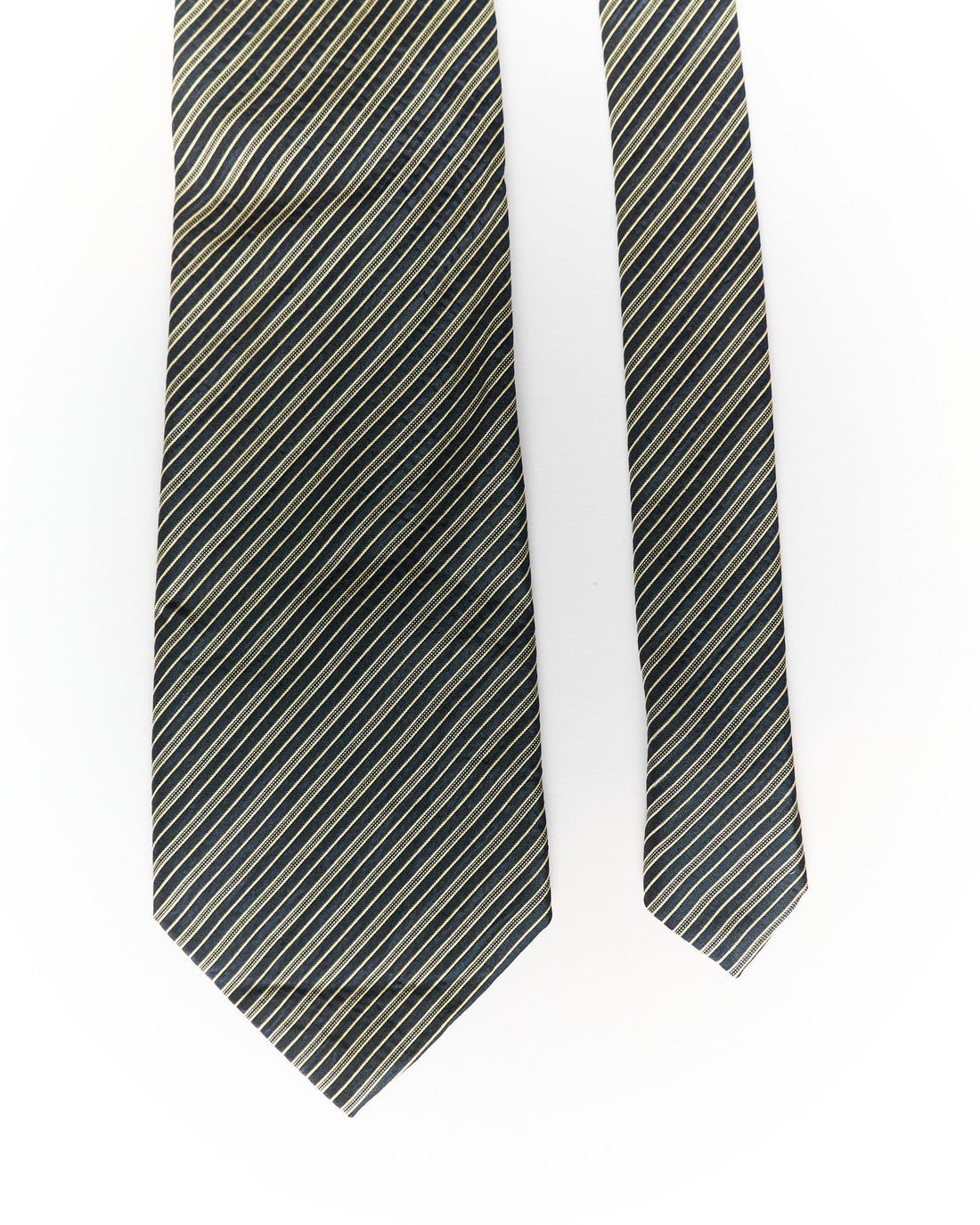 Redgreen Black and Gold Striped Silk Tie