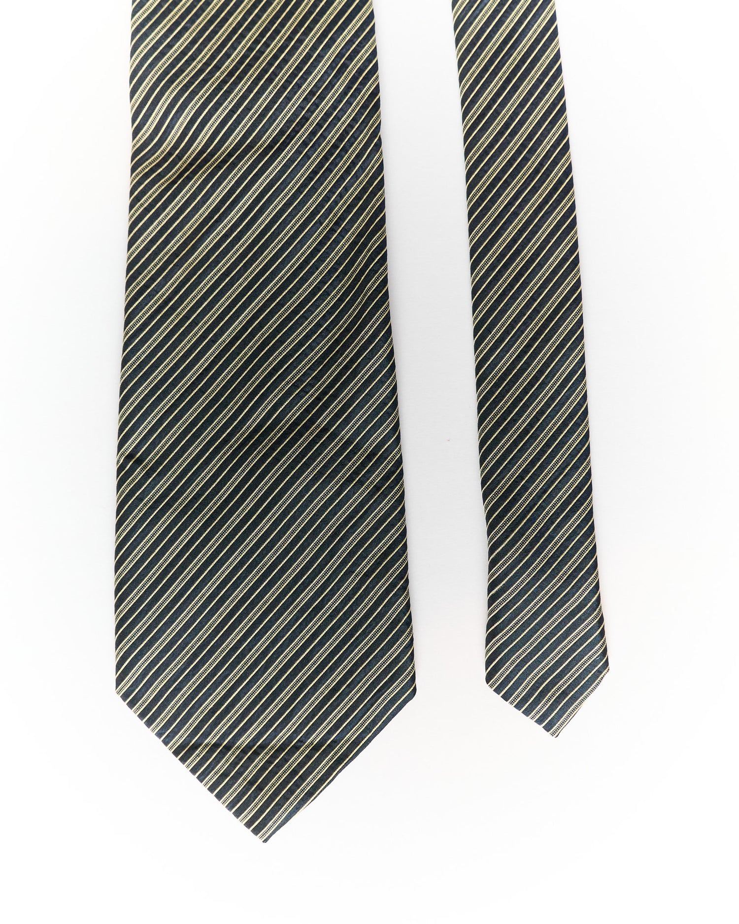 Redgreen Black and Gold Striped Silk Tie