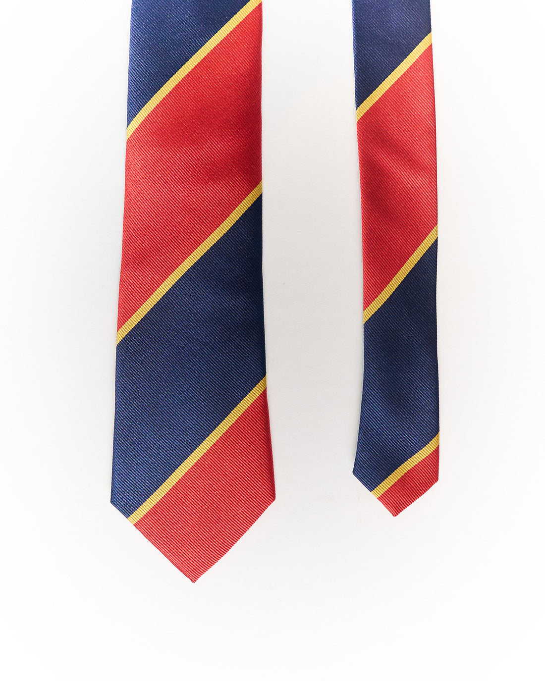 An Ivy Red, Navy and Yellow Striped Hand Made Silk Tie