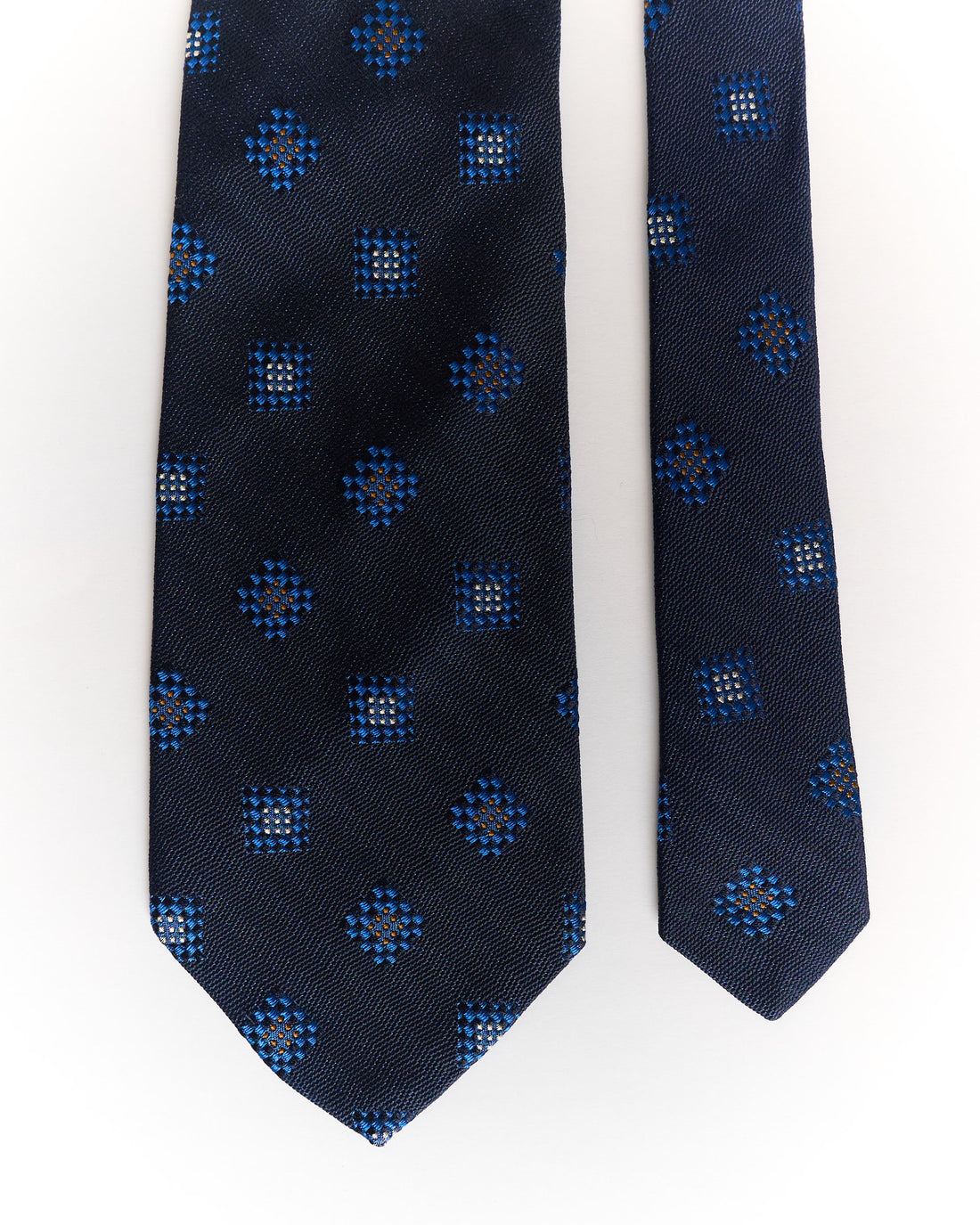 Gant Vintage Navy Square Print Silk Tie
