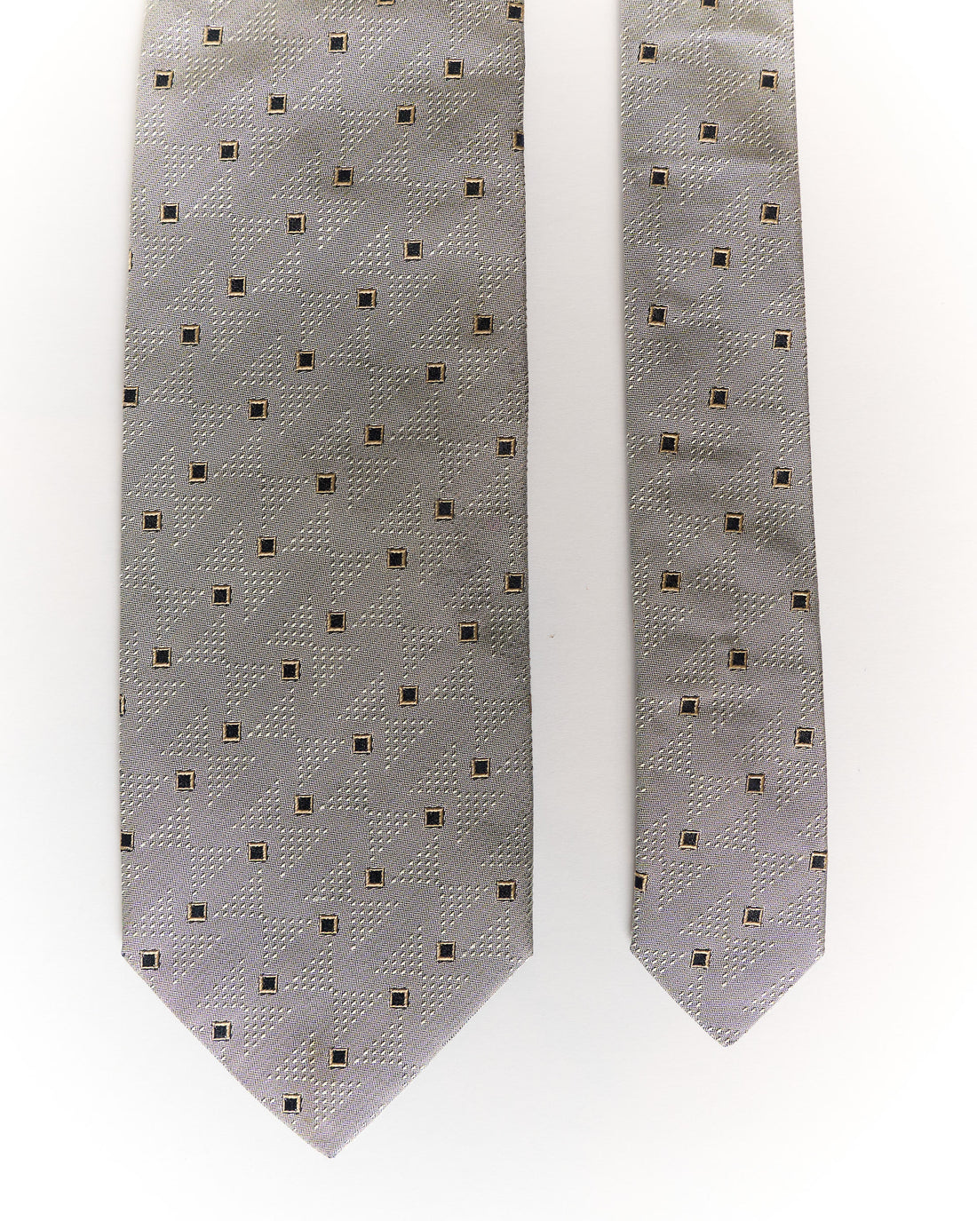 Hugo Boss Lightgrey Square Dotted Silk Tie
