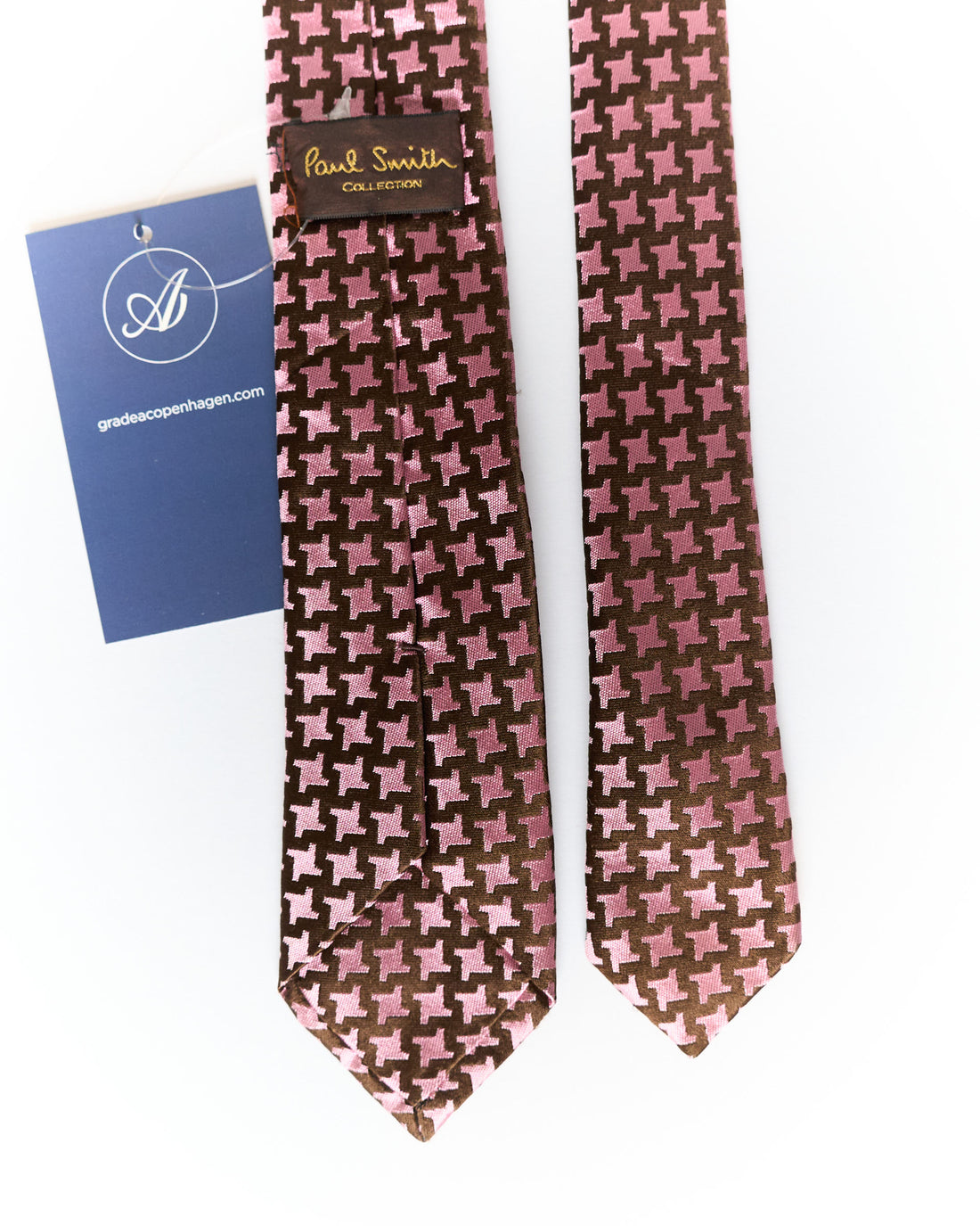 Paul Smith Pink and Bordeaux Slim Silk Tie