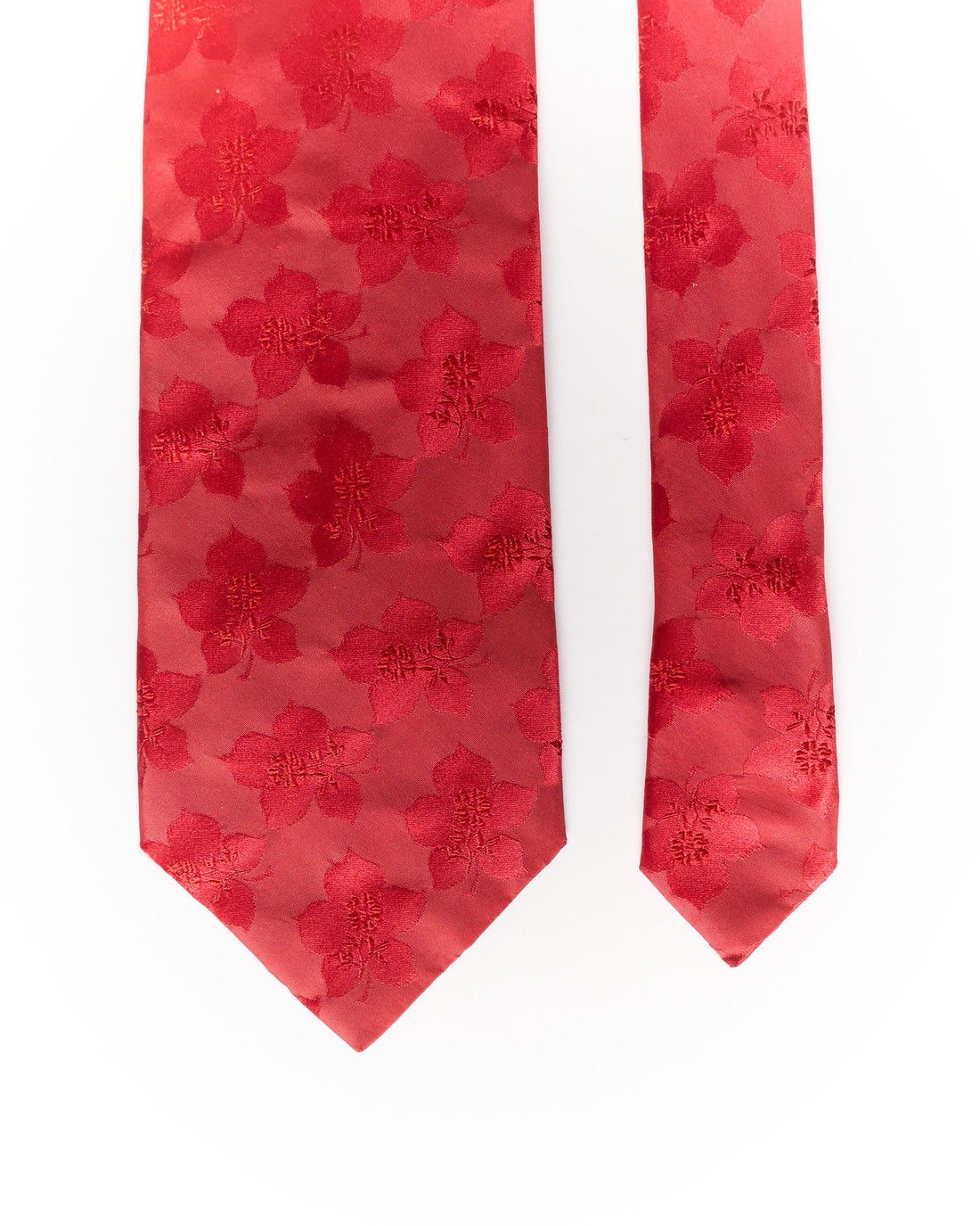 Kenzo Red Flower Print Silk Tie