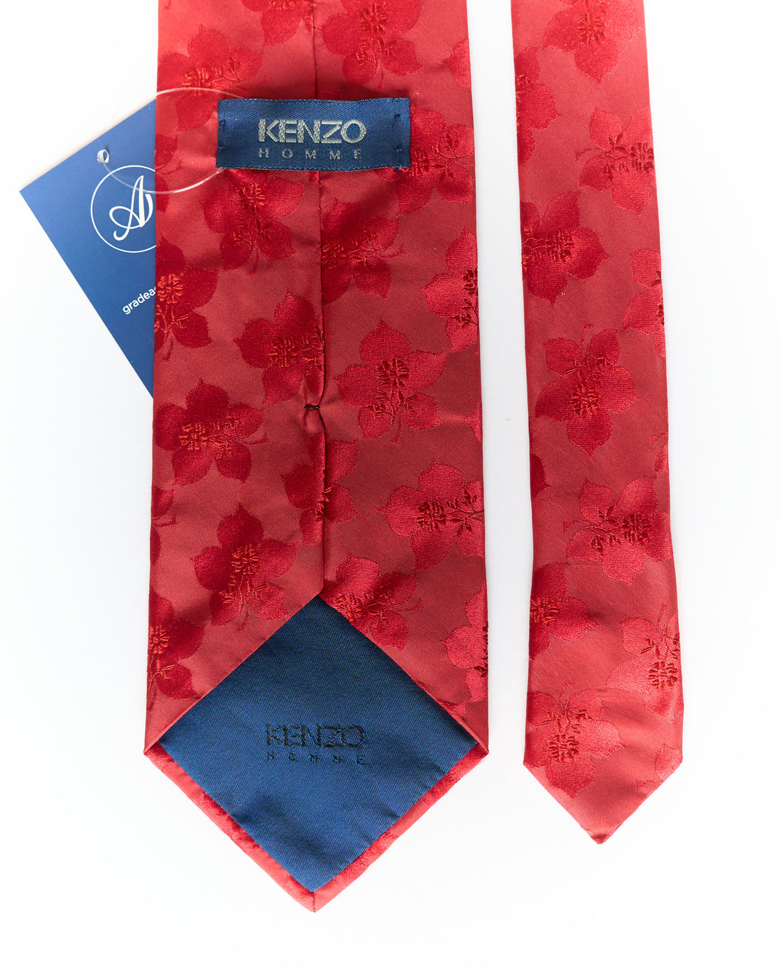 Kenzo Red Flower Print Silk Tie