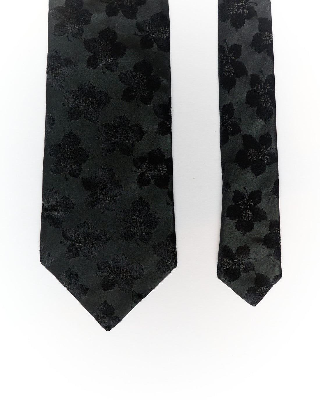Kenzo Black Flower Print Silk Tie