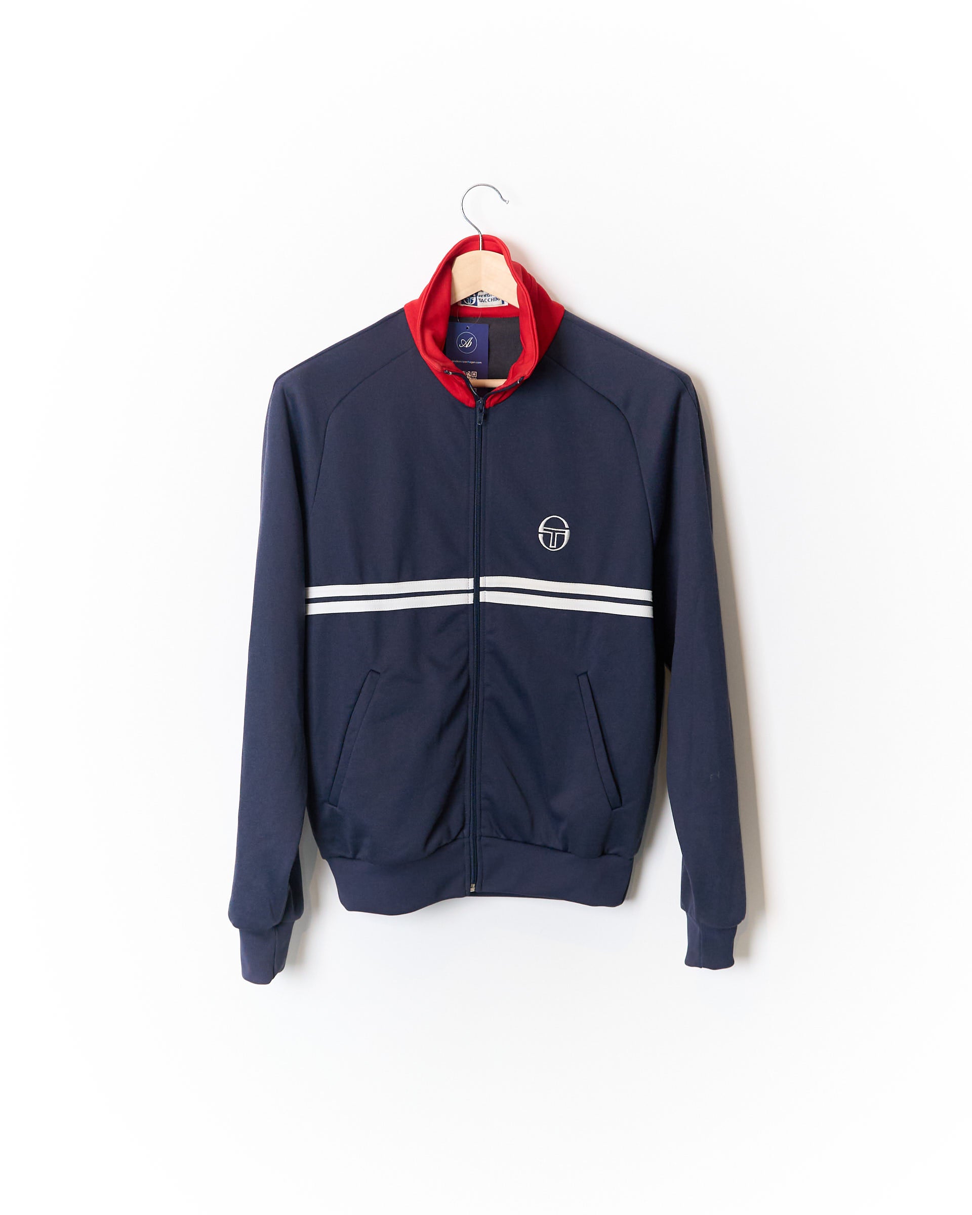 Sergio Tacchini Navy Cotton and Polyester Track Zip