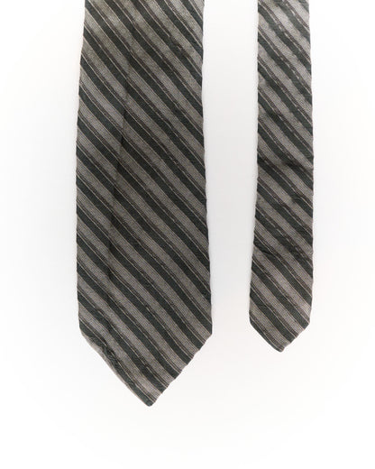 Calvin Klein Dark Grey Striped Silk Tie