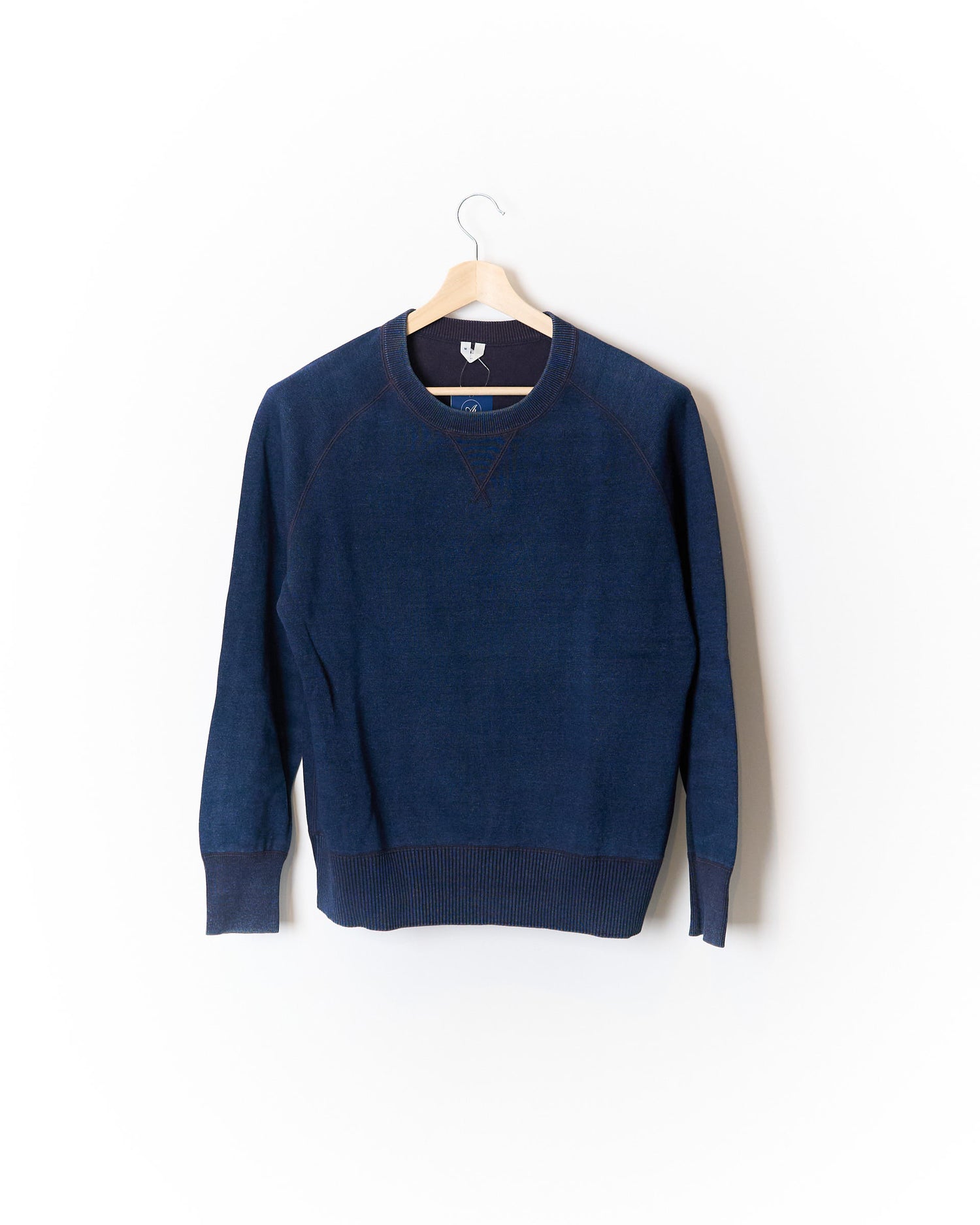 Arket Navy Crew Neck Cotton Indigo Knit
