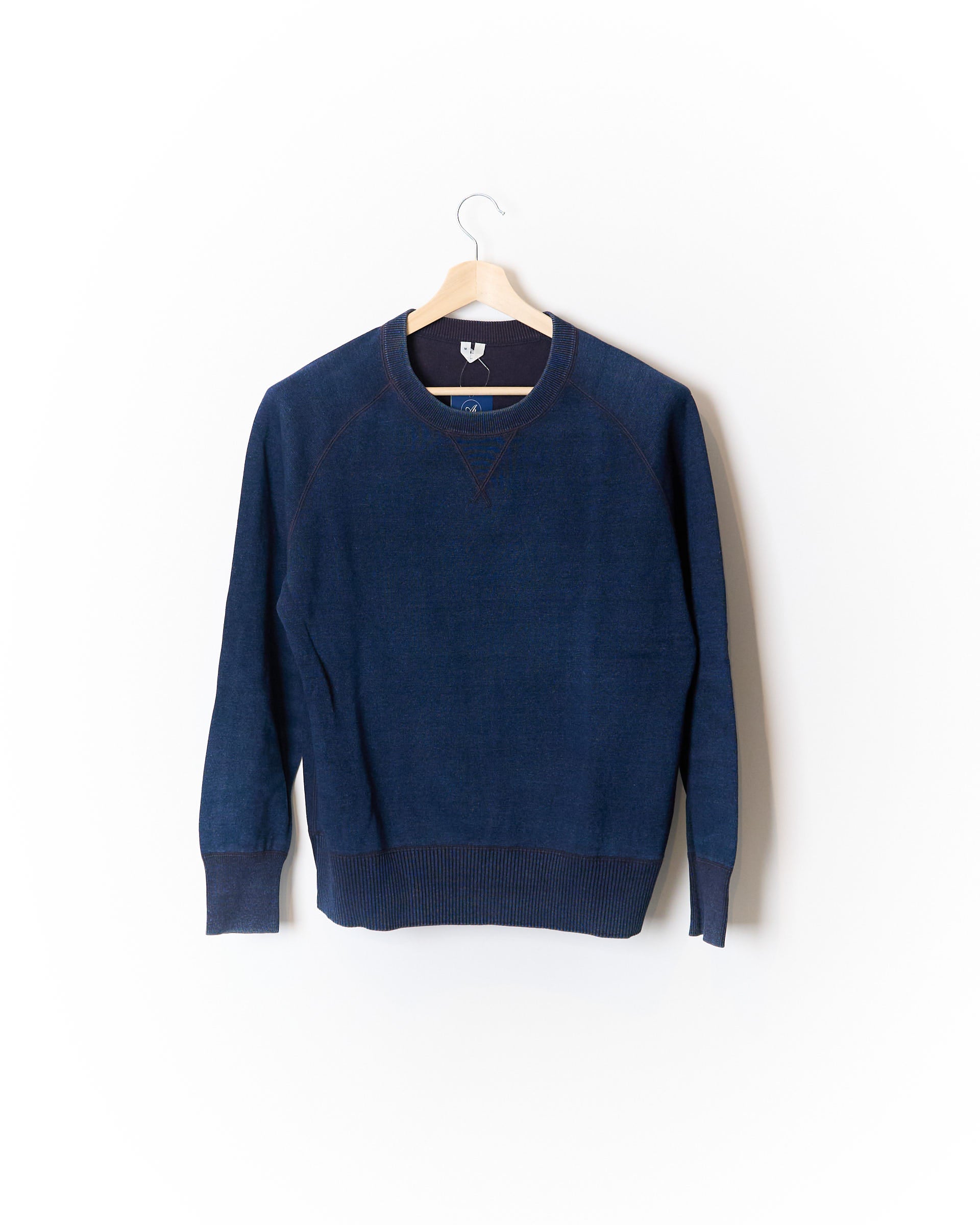 Arket Navy Crew Neck Cotton Indigo Knit