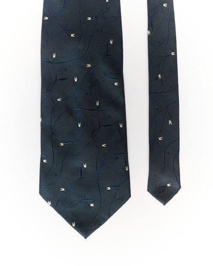 Kai Long Navy Dotted Silk Tie