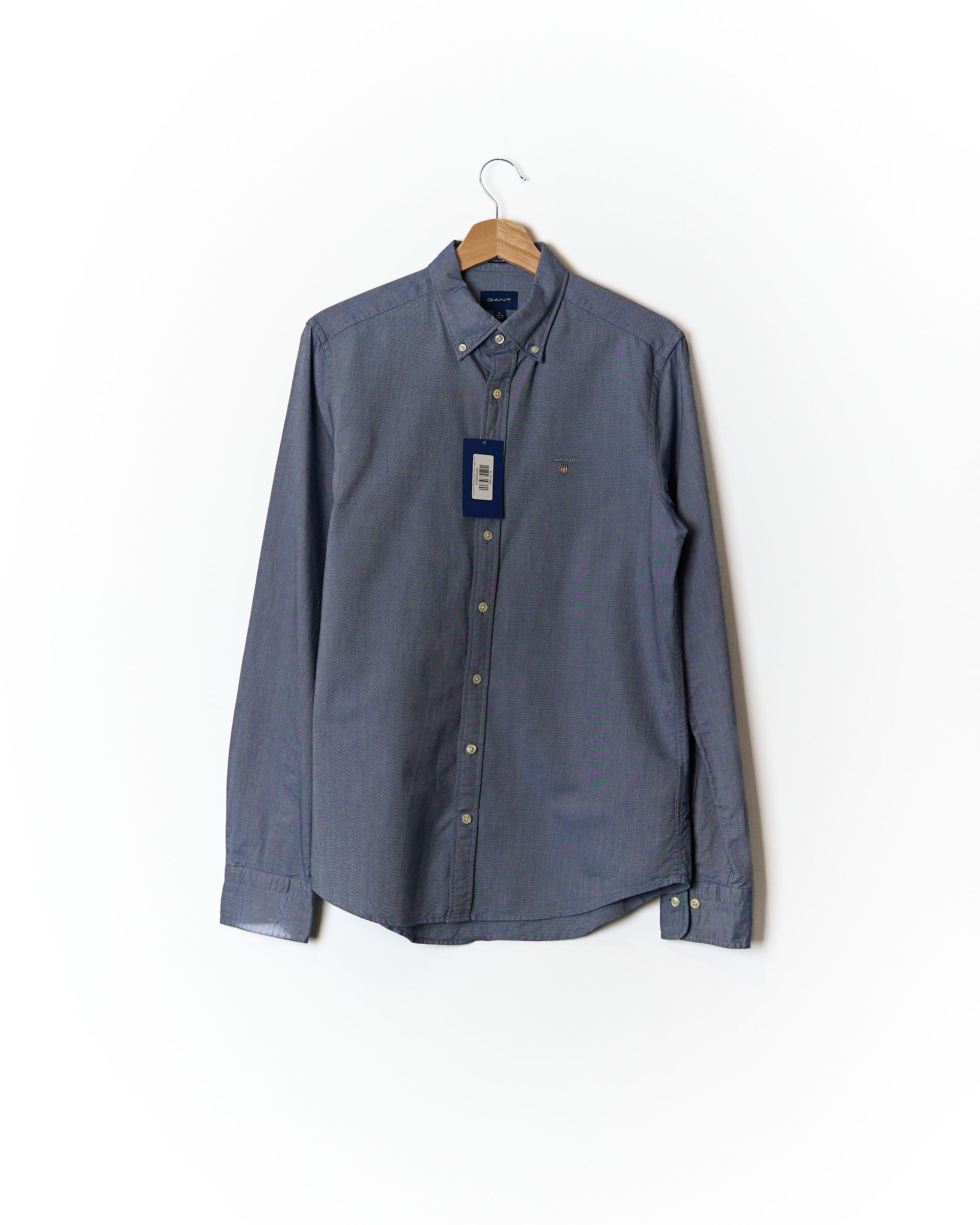 Gant Blue The Oxford Shirt Extra Slim Button Down Cotton Shirt