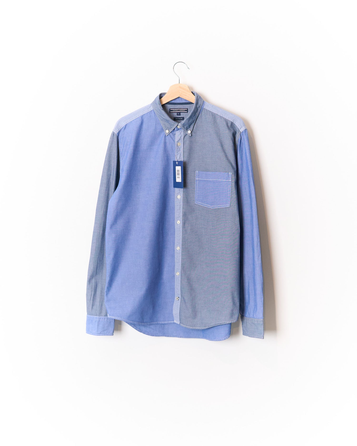 Tommy Hilfiger Blue Denim New York Fit Button Down Cotton Shirt