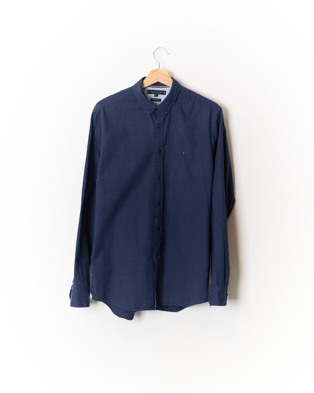 Tommy Hilfiger Navy Regular Fit Button Down Cotton Shirt