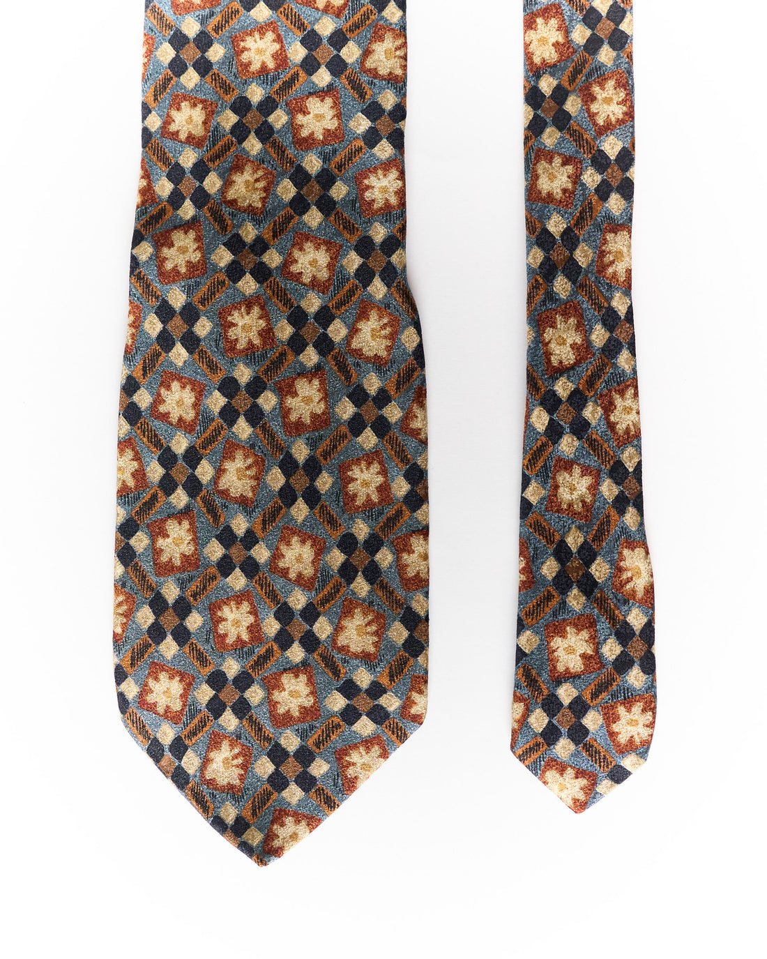 Canali Krawatte aus Seide mit blauem und rotem Blumenmuster
