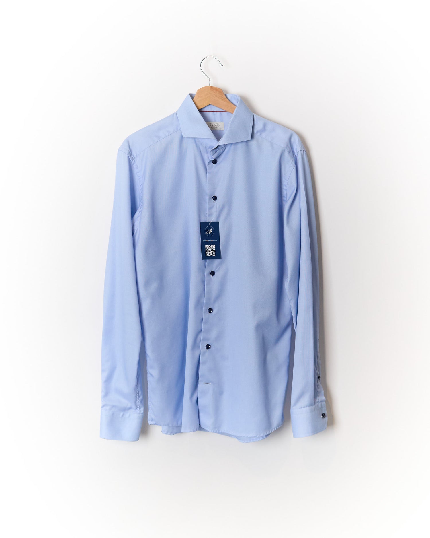 Eton hellblaues slim Baumwollhemd