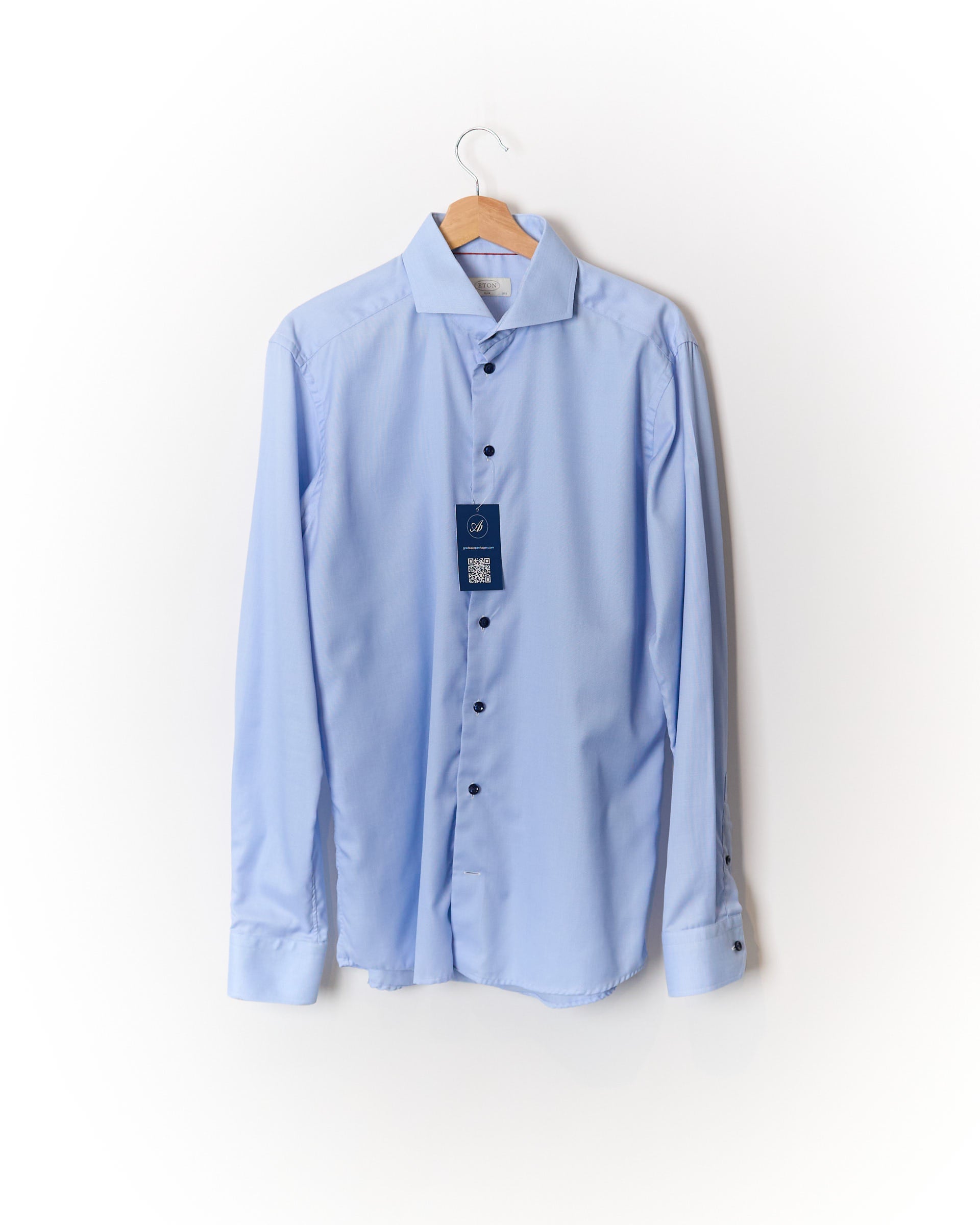 Eton hellblaues slim Baumwollhemd