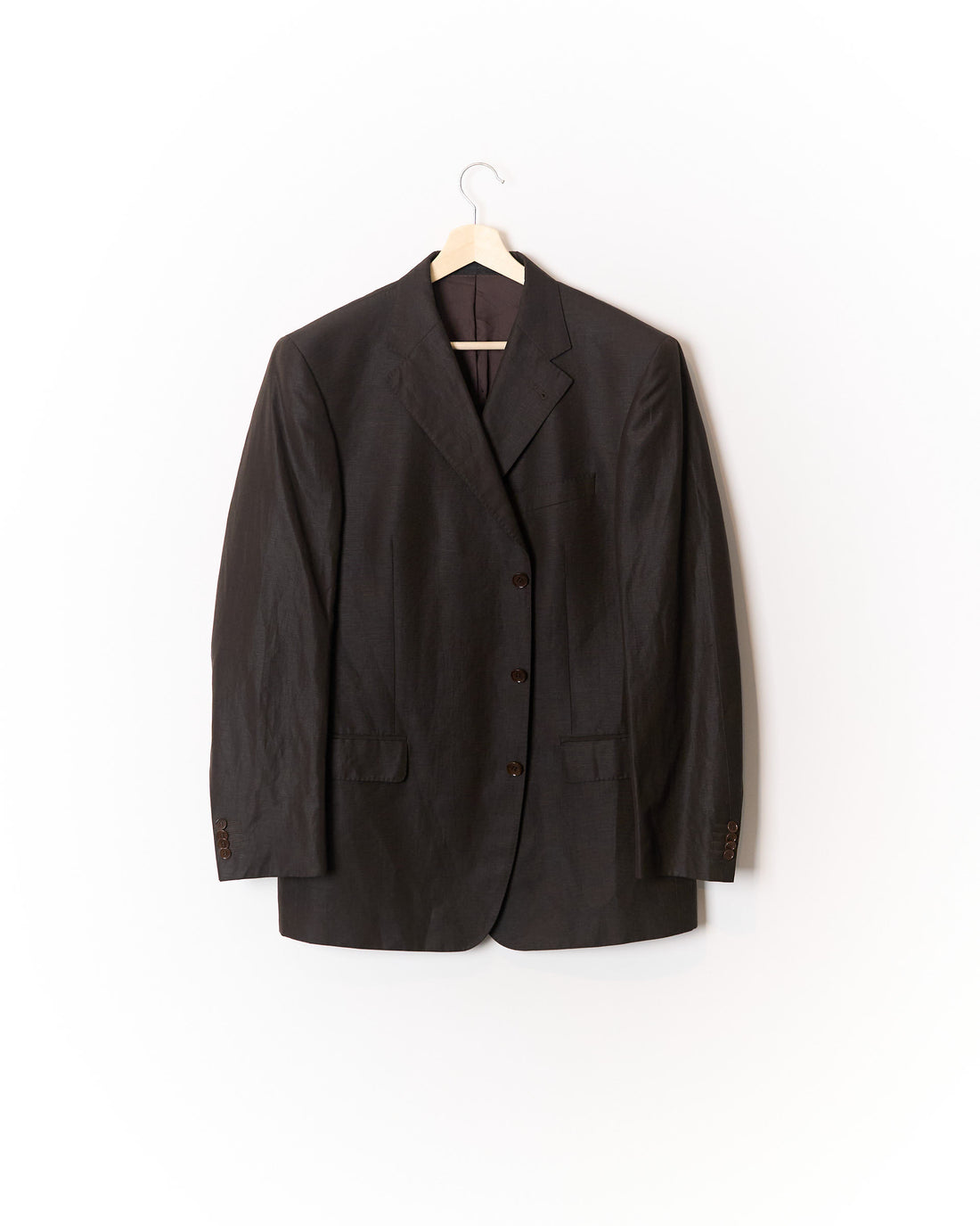 De Fursac Brown Wool and Linen Sport Jacket Blazer