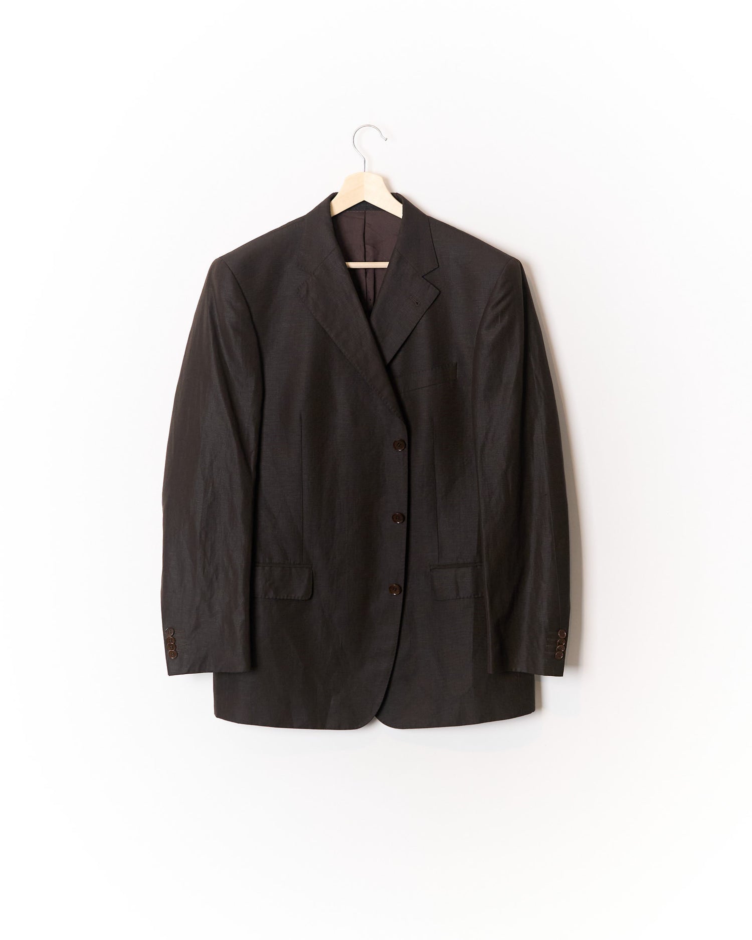 De Fursac Brown Wool and Linen Sport Jacket Blazer