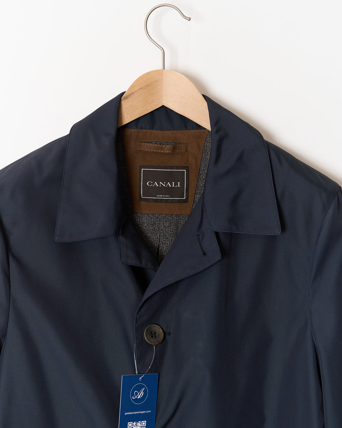 Canali Navy Blue Rain &amp; Wind Tech Coat