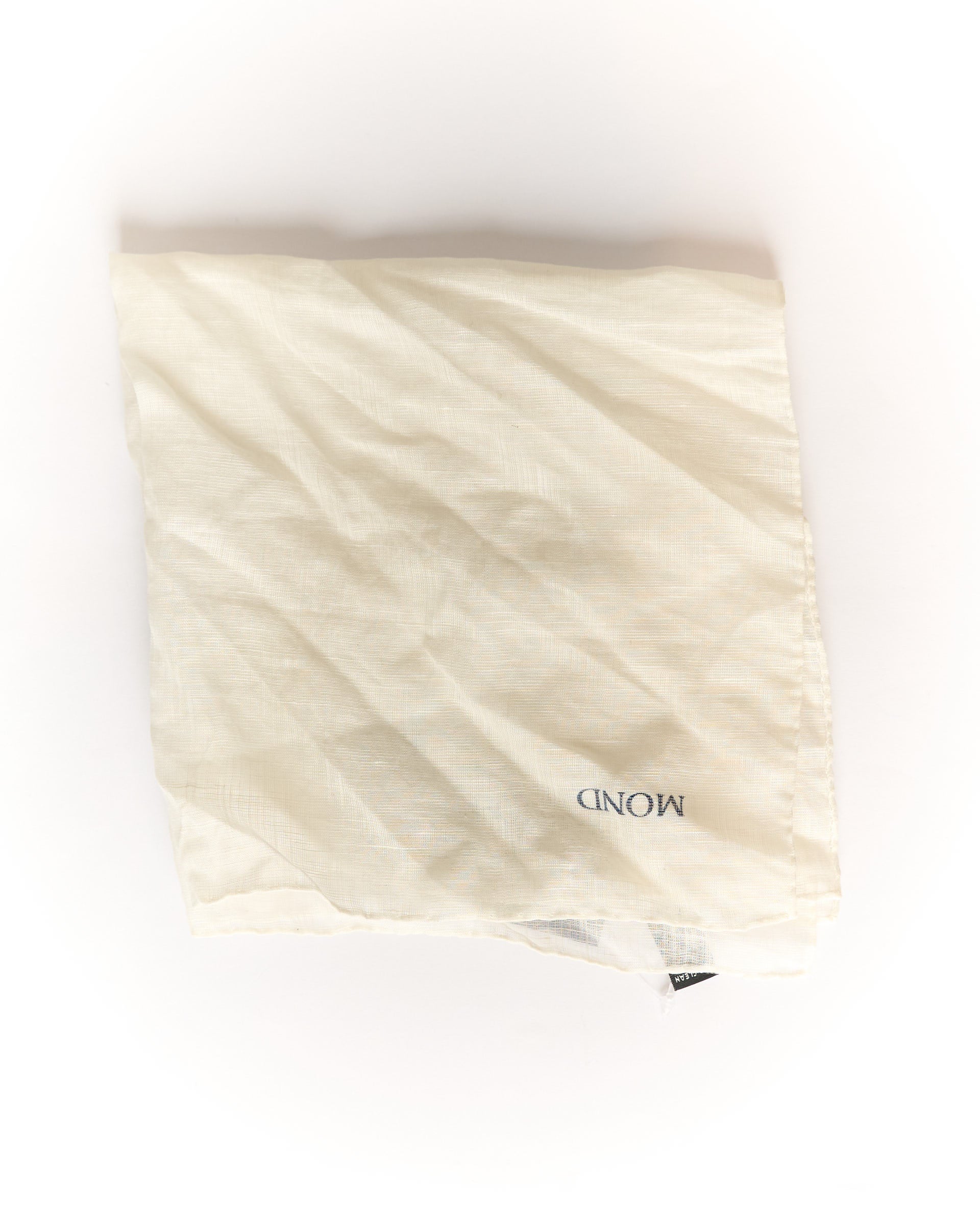Mond White Linen and Cotton Pocket Square