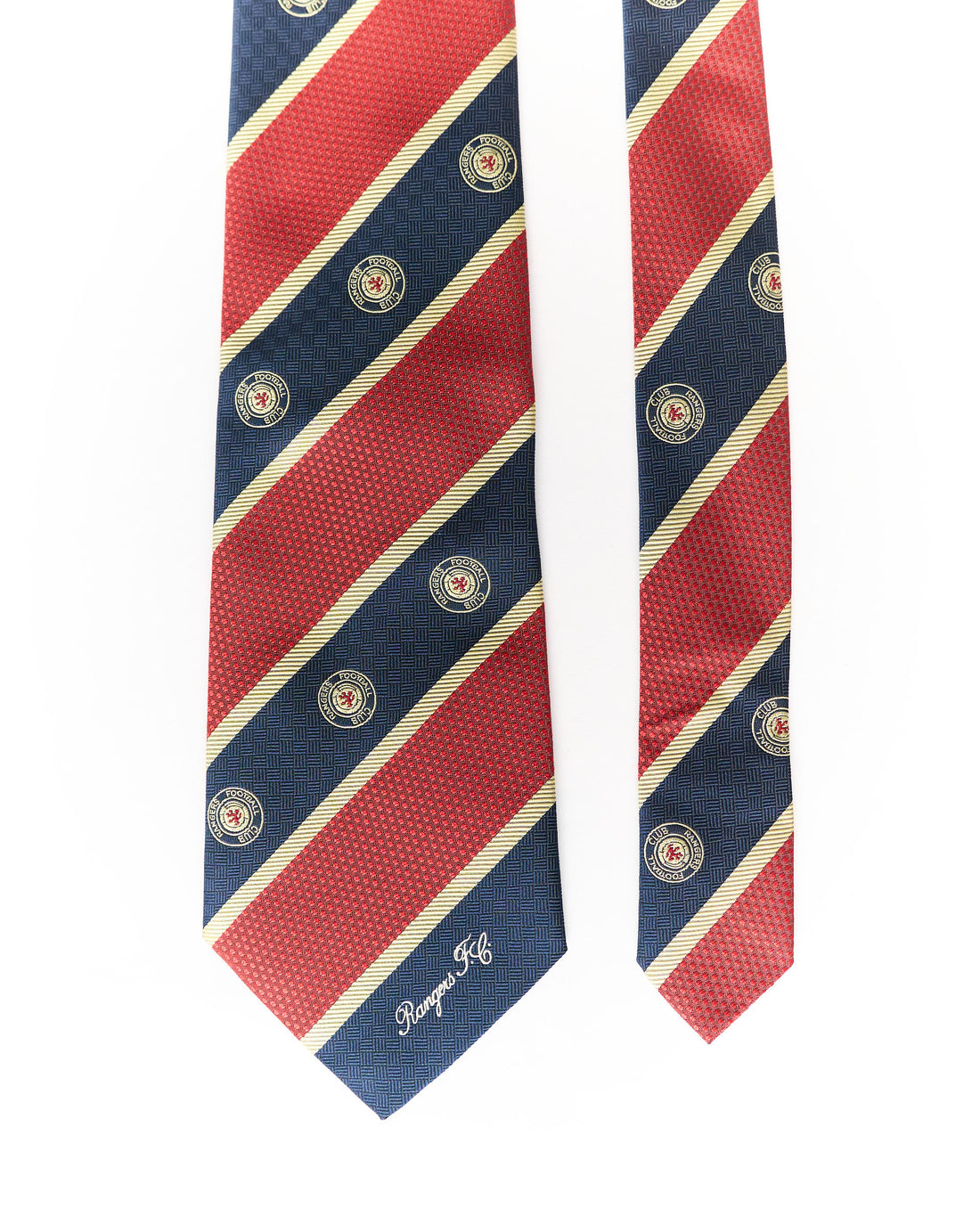 Club Ties Navy and Red Striped Ivy League Crest Tie