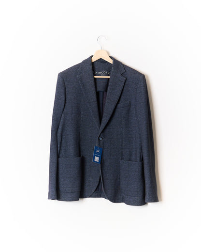 Circolo 1901 Navy Checkered Cotton Sport Jacket Blazer