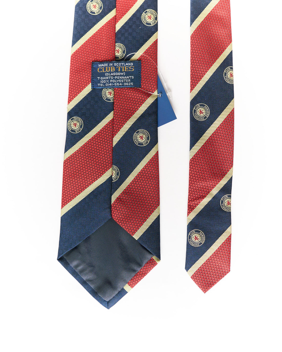 Club Ties Navy and Red Striped Ivy League Crest Tie