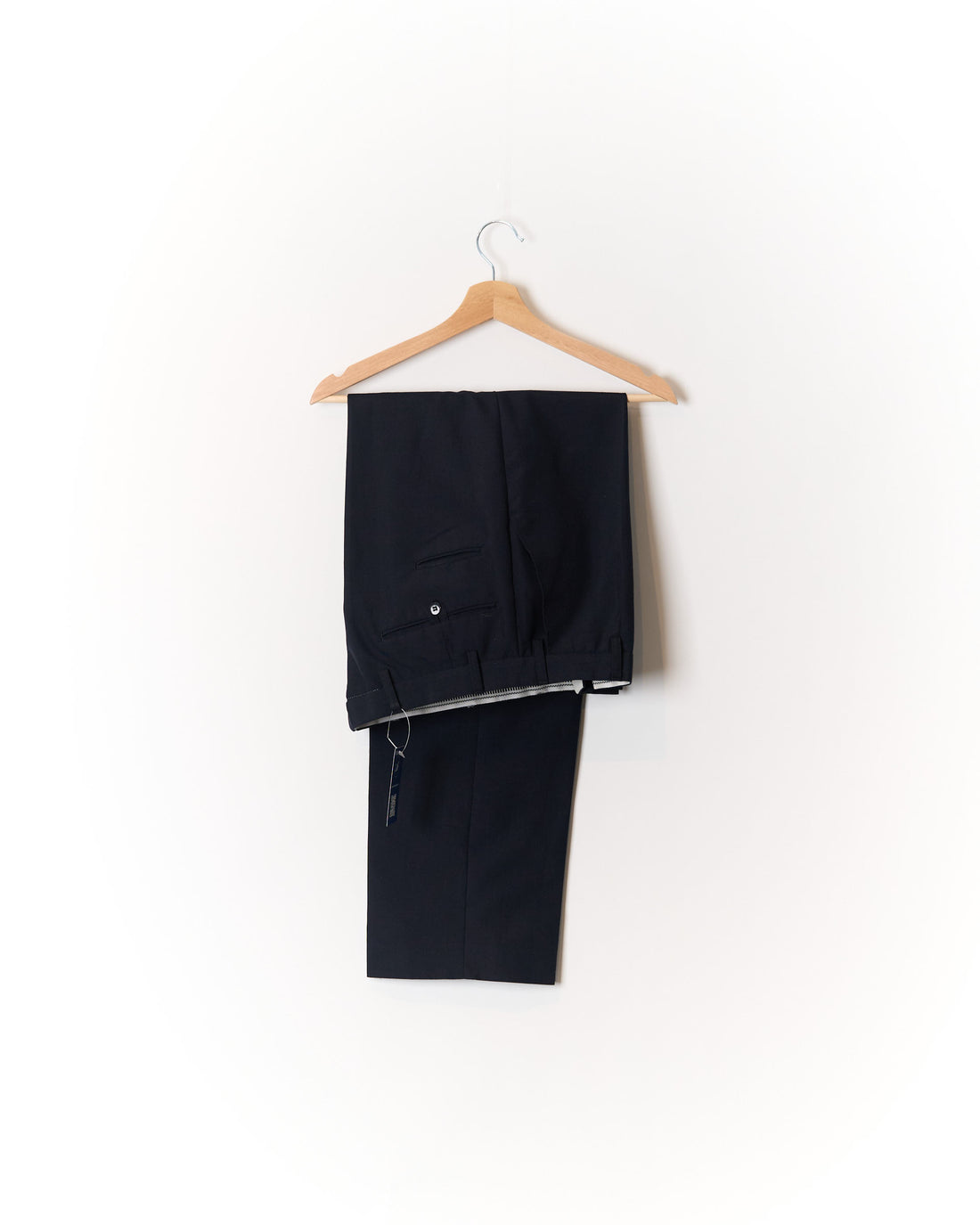 Navy Straight Leg Wool Dress Pants