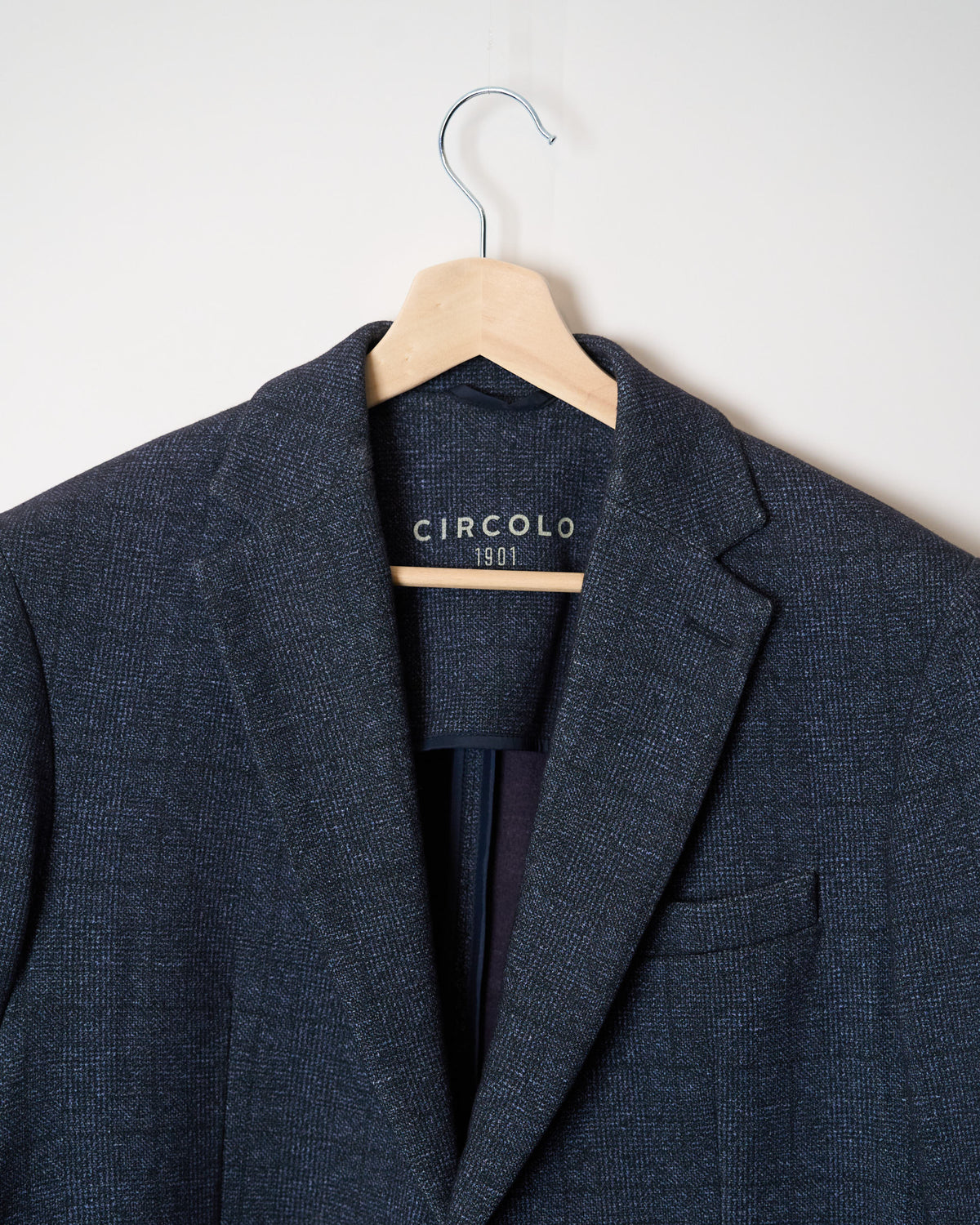 Circolo 1901 Navy Checkered Cotton Sport Jacket Blazer