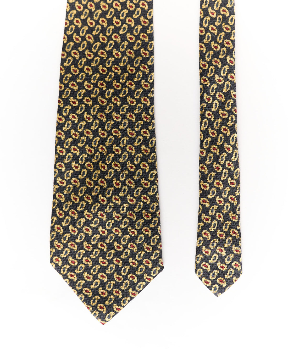 Allea Milano Navy Paisley Silk and Wool Tie