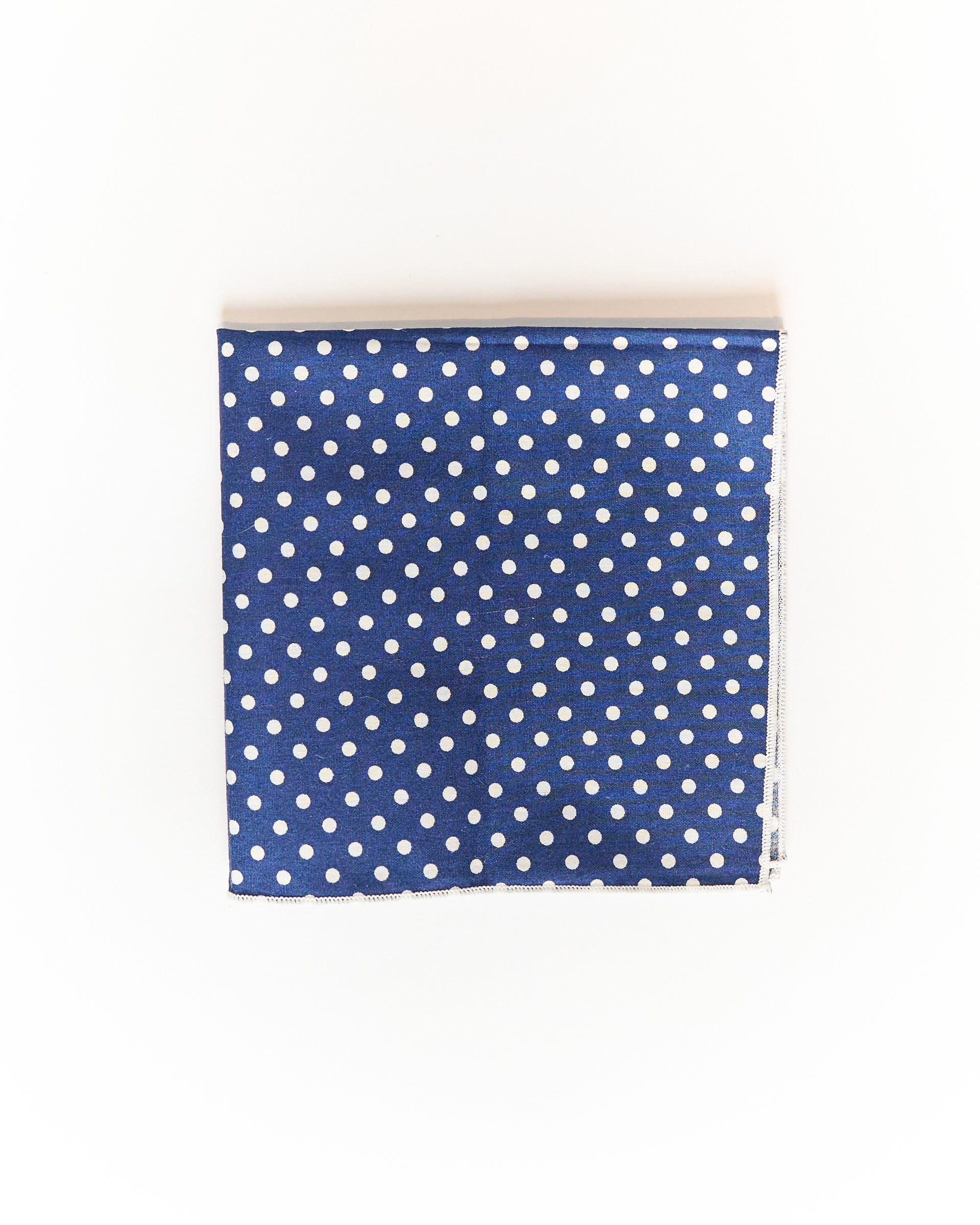 An Ivy Navy and White Dotted Cotton Handmade Pocket Square