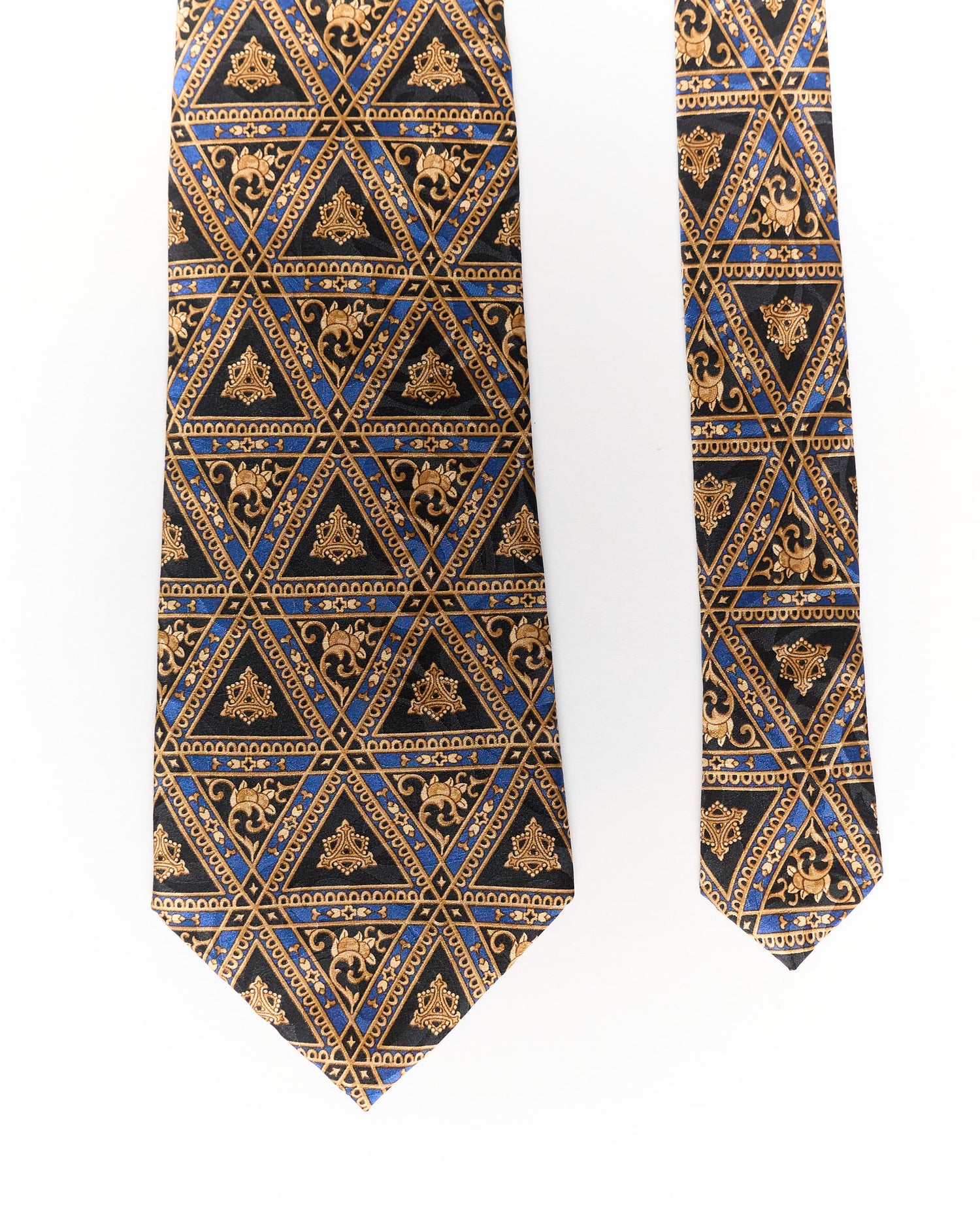 Cerrruti 1881 Blue, Black Gold Vintage Seidenkrawatte