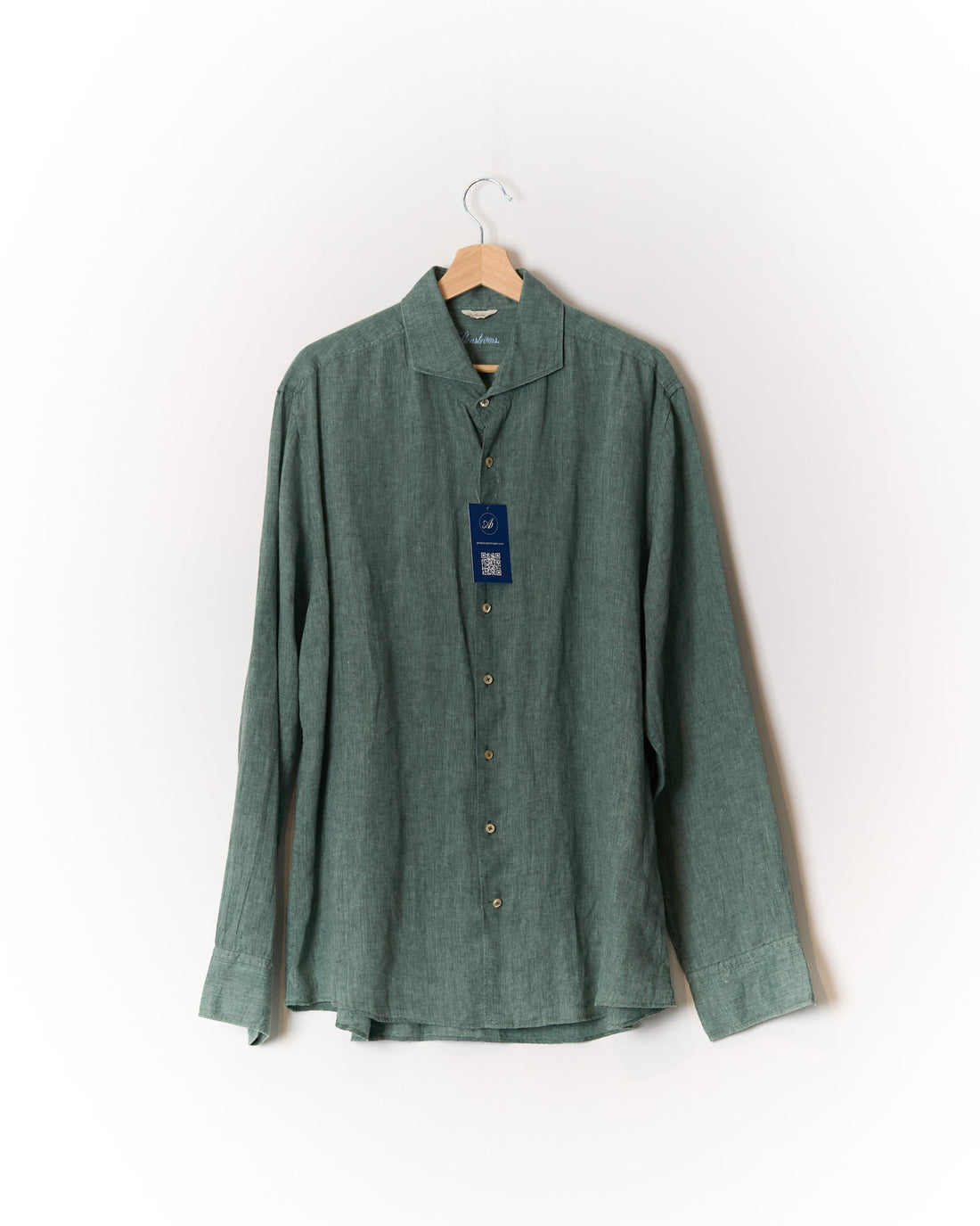 Stenströms Green Slimline Linen Shirt