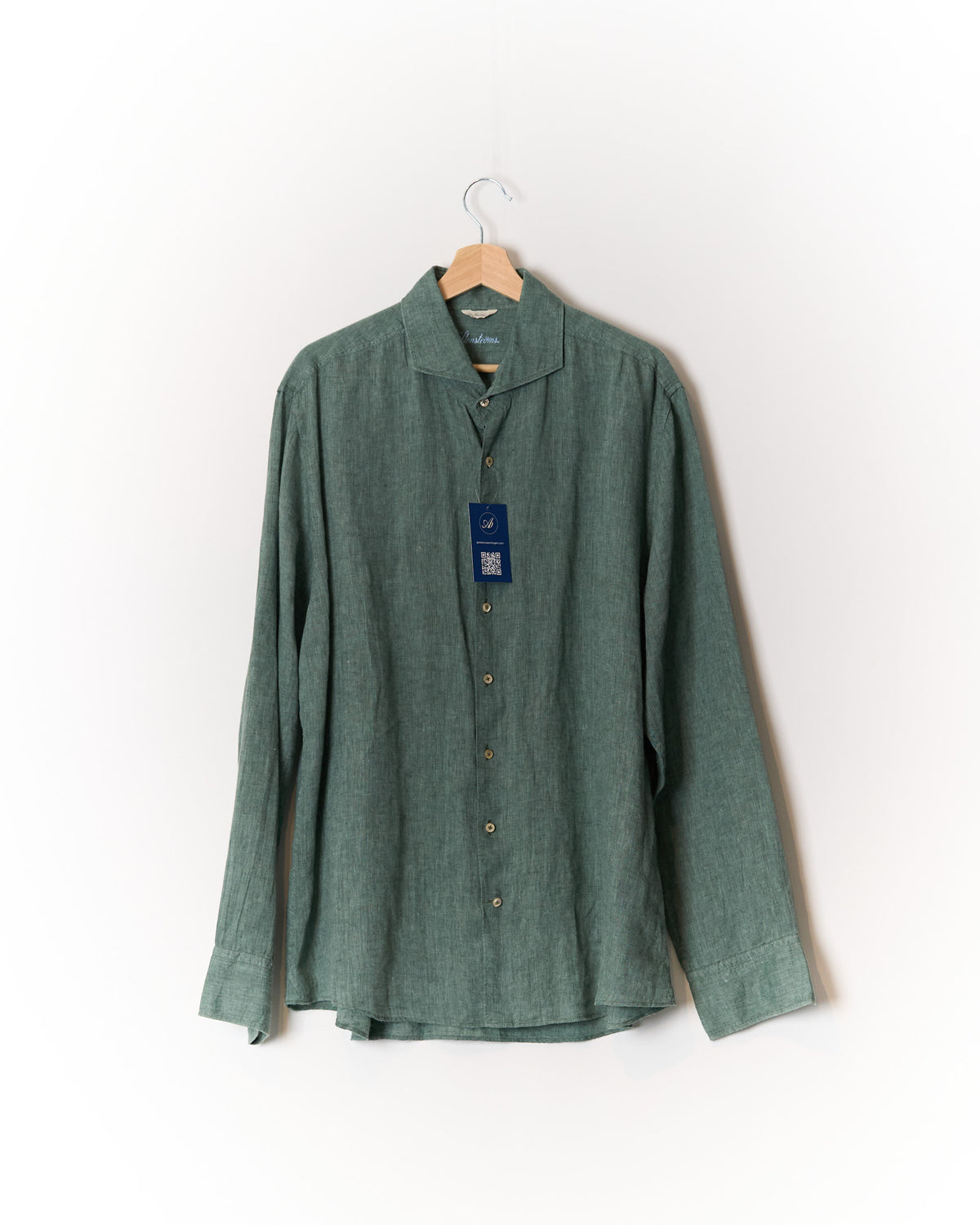 Stenströms Green Slimline Linen Shirt