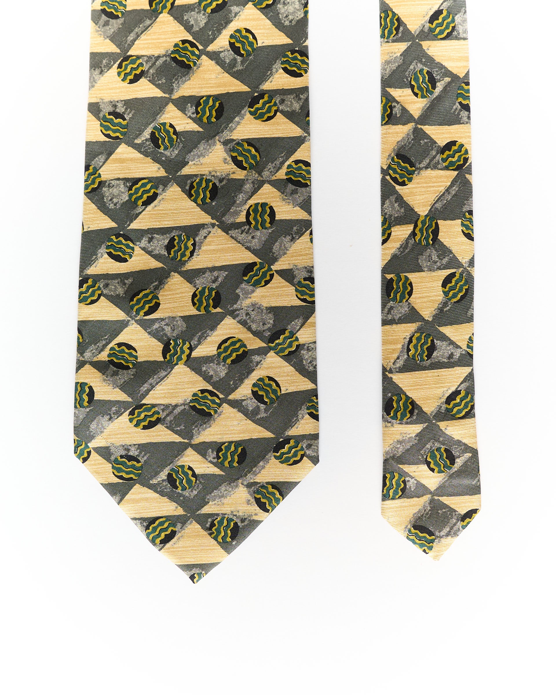 Cerrruti 1881 Beige and Green Vintage Silk Tie