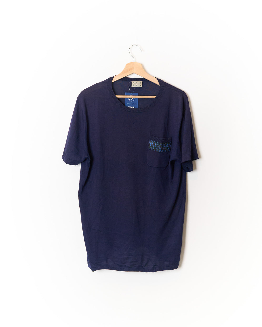 All At Sea Copenhagen Navy Silk and Cashmere Knit T-Shirt