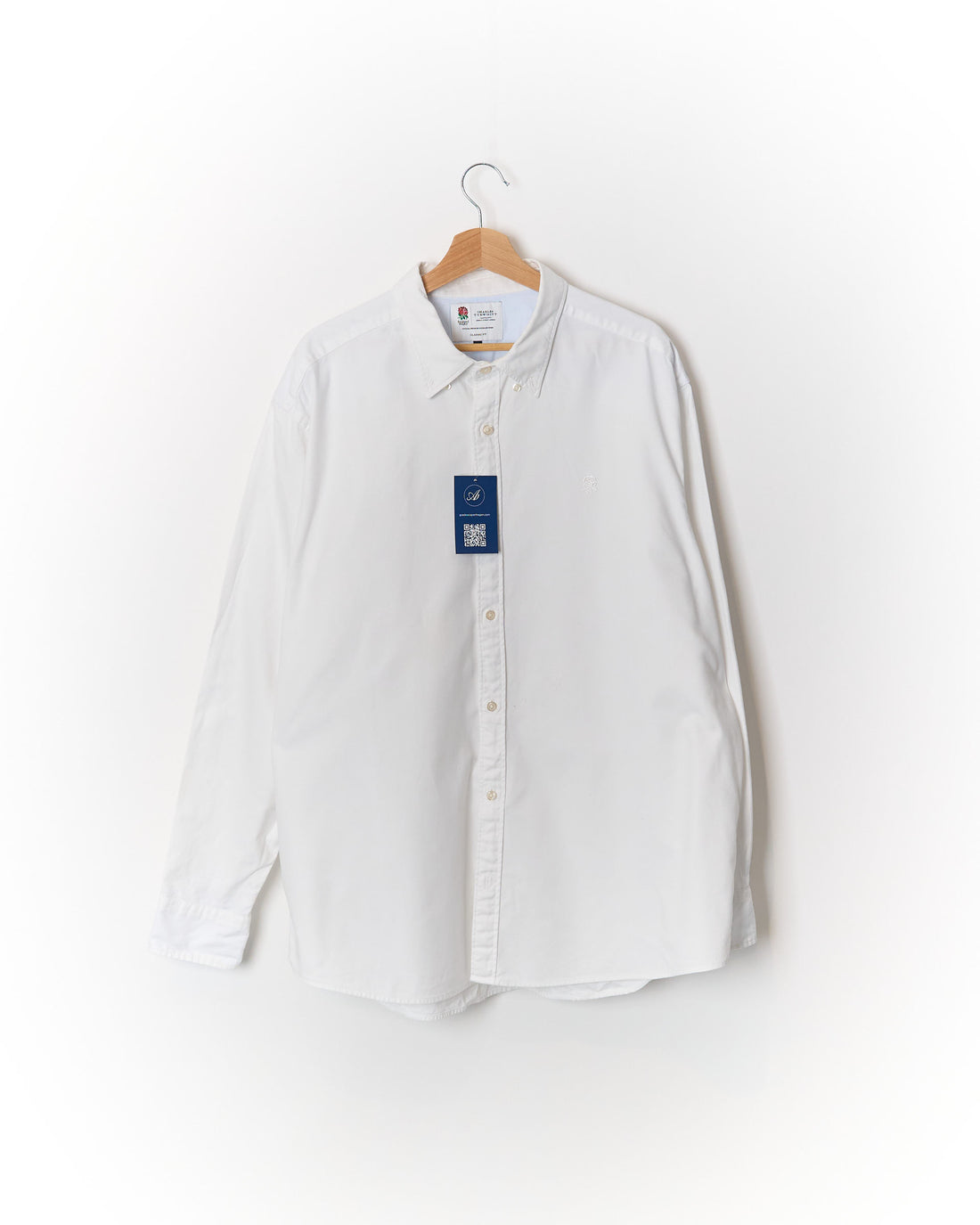 Charles Tyrwhitt White England Rugby Classic Fit Button Down Cotton Shirt