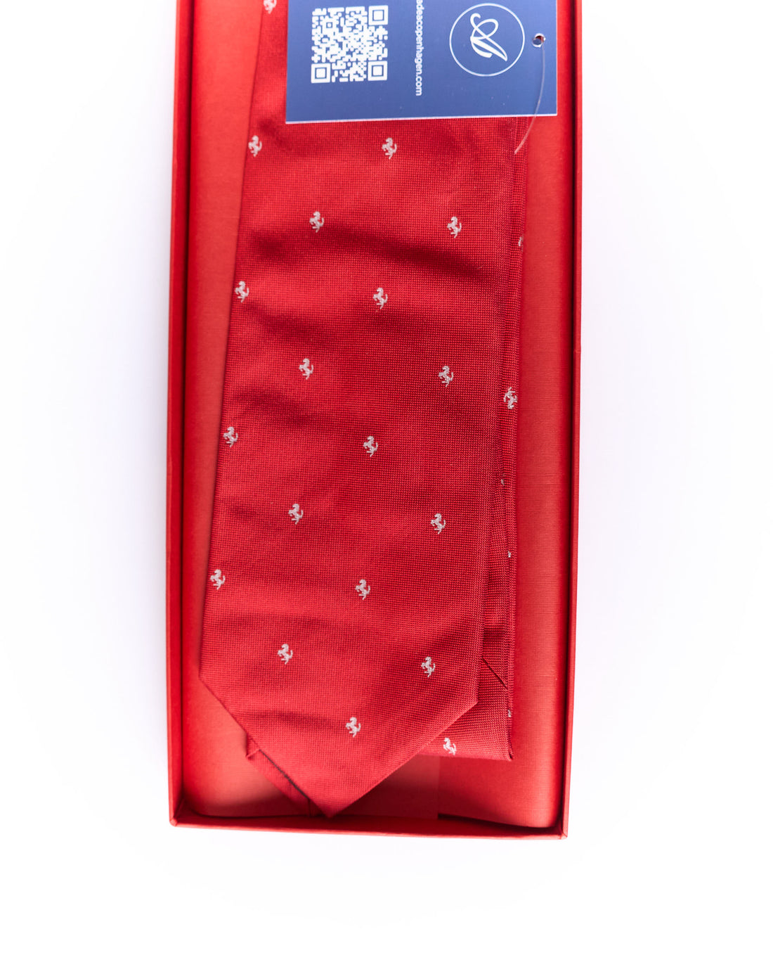 Ferrari Red Logo Crest Silk Tie
