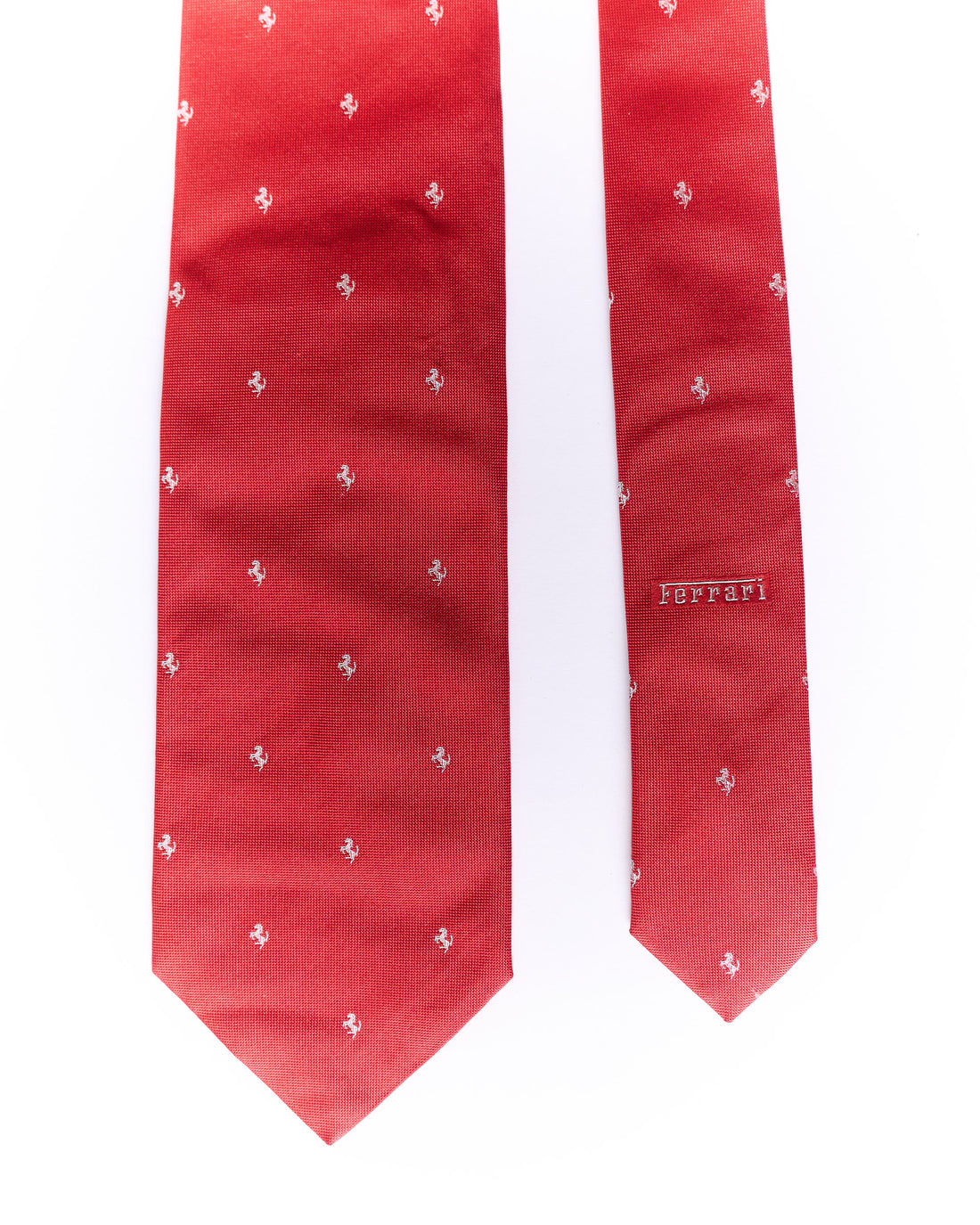 Ferrari Red Logo Crest Silk Tie