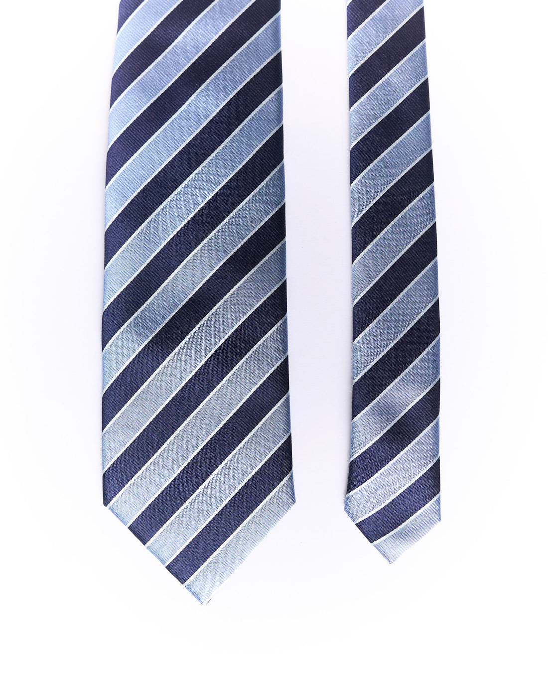 Cessario Navy and Light Blue Striped Silk Tie