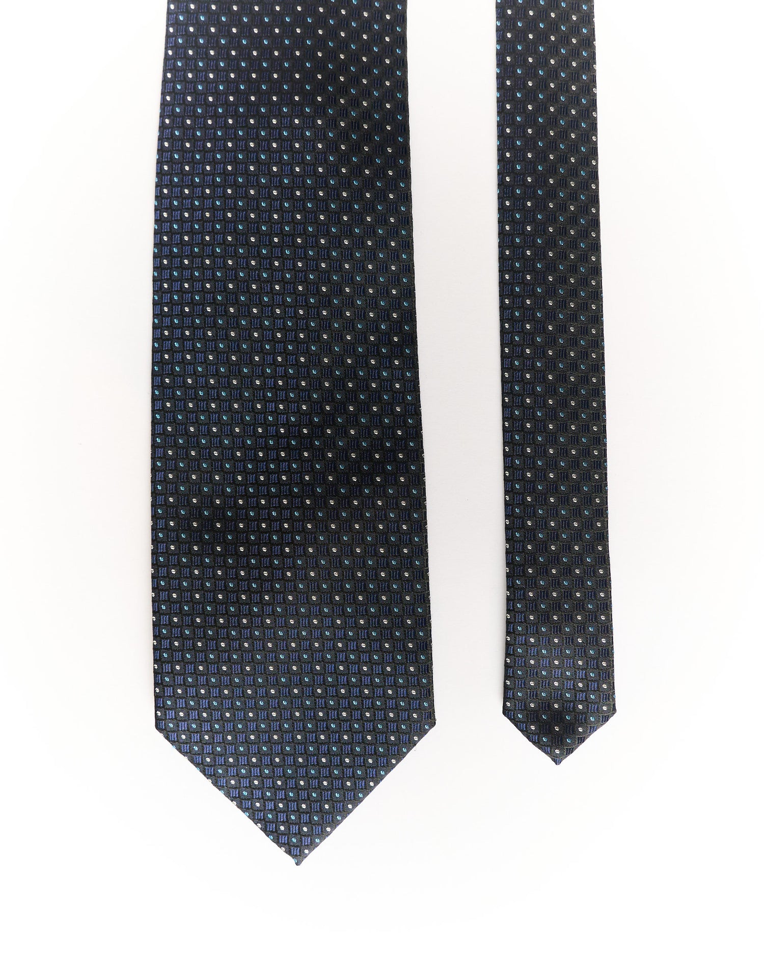 Styleseta Navy and Dark Grey Dotted Silk Tie